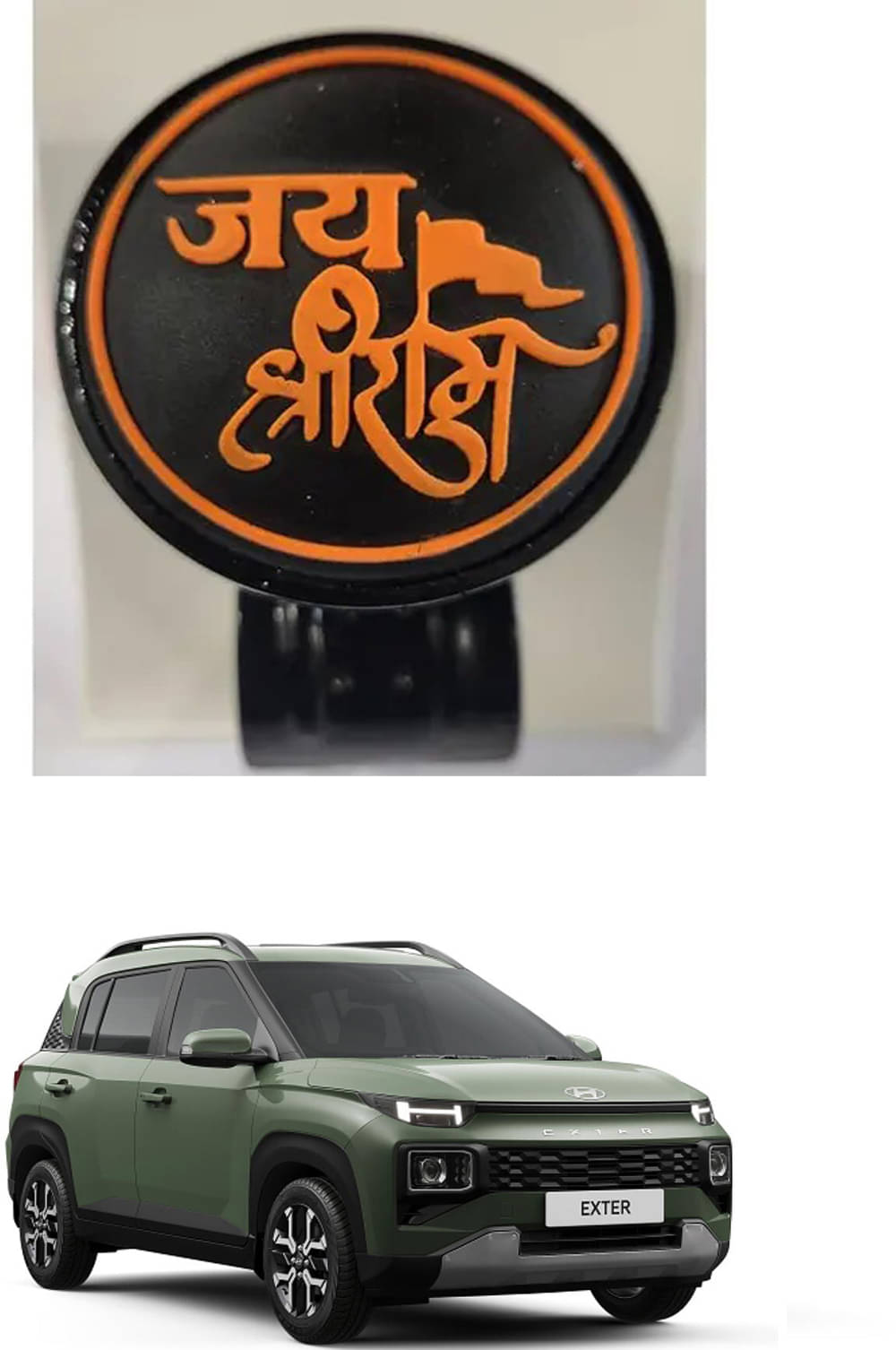 Car Steering Knob (JAI SHRI RAM) For Hyundai Exter Car Steering Knob (JAI SHRI RAM) For Hyundai Exter