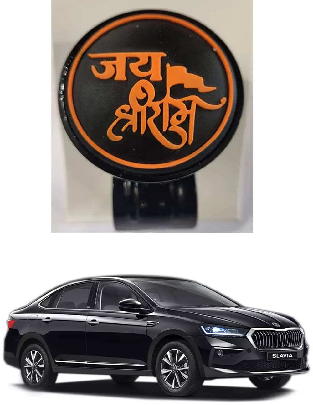 Car Steering Knob (JAI SHRI RAM) For Skoda Slavia Car Steering Knob (JAI SHRI RAM) For Skoda Slavia