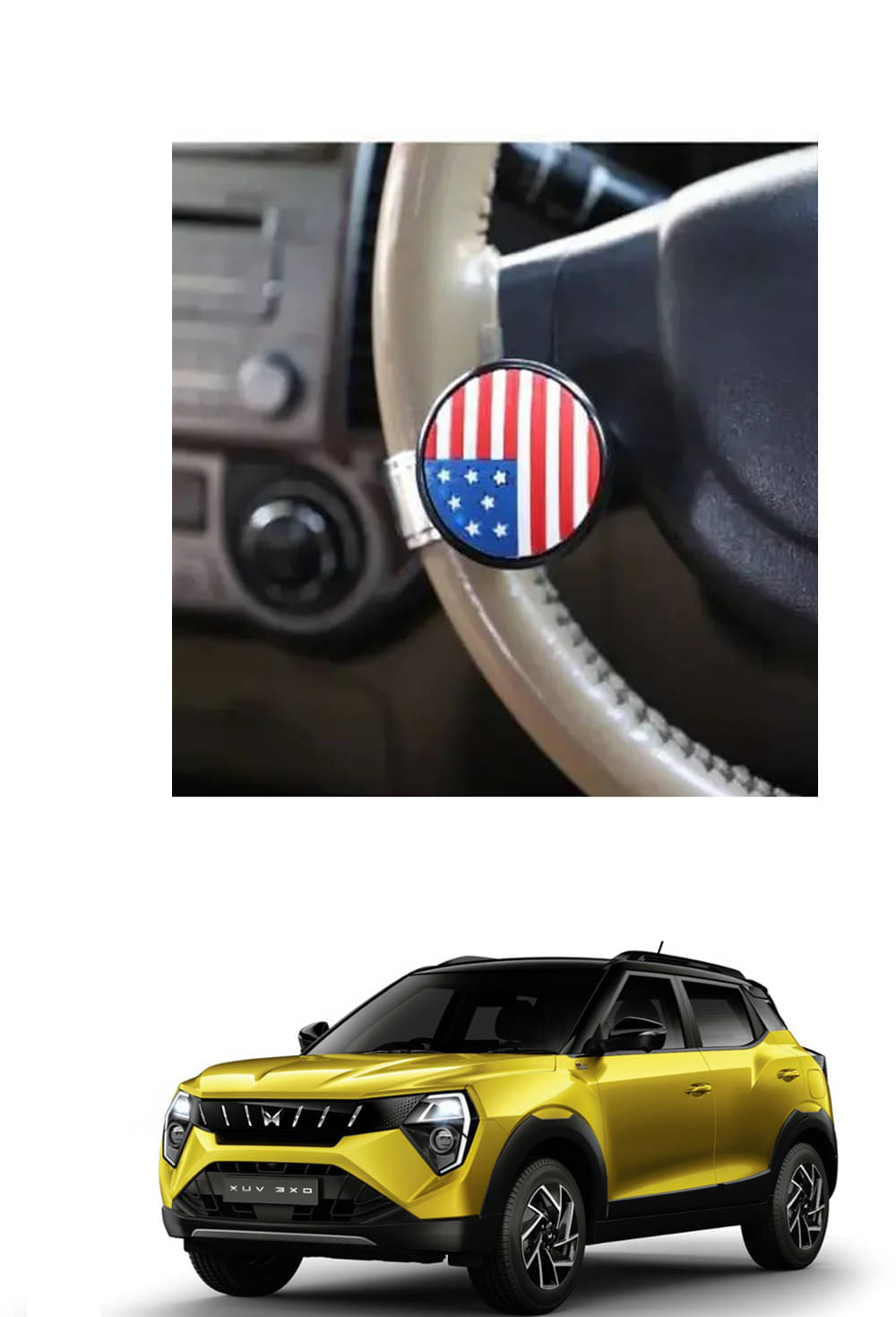 Car USA Flag Knob (Pack Of 1) For Mahindra 3XO Car USA Flag Knob (Pack Of 1) For Mahindra 3XO