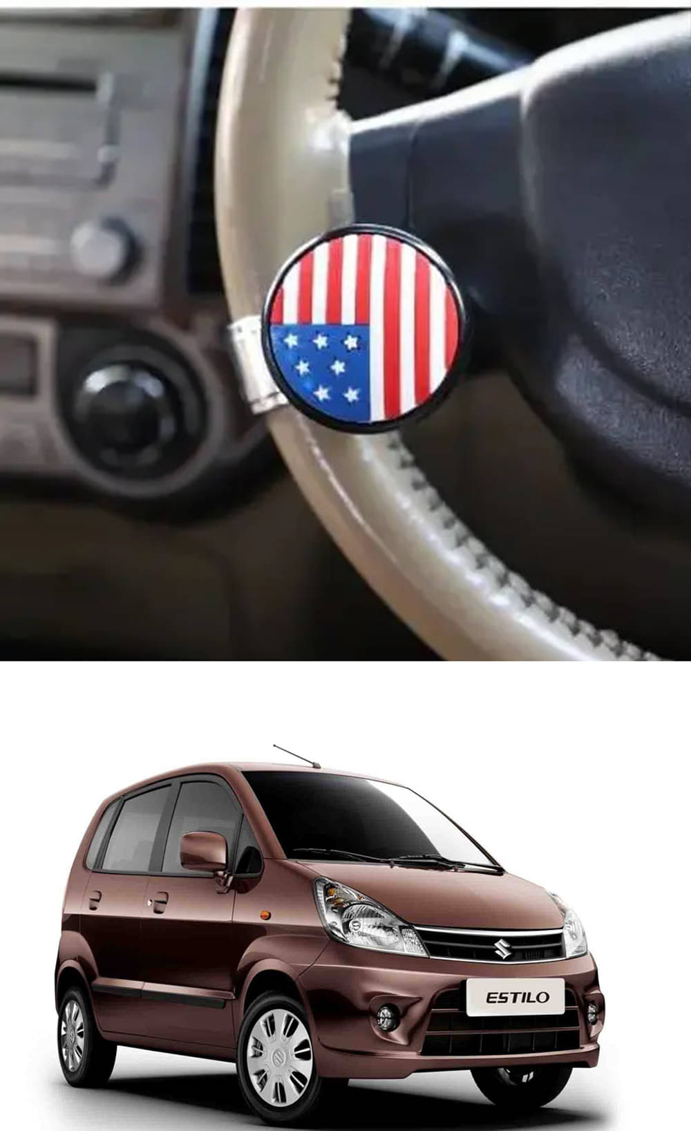 Car USA Flag Knob (Pack Of 1) For Maruti Suzuki Zen Estilo Car USA Flag Knob (Pack Of 1) For Maruti Suzuki Zen Estilo