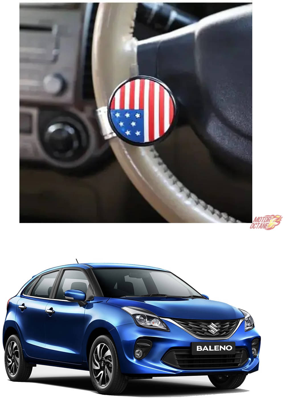     			Car USA Flag Knob (Pack Of 1) For Maruti Suzuki Baleno