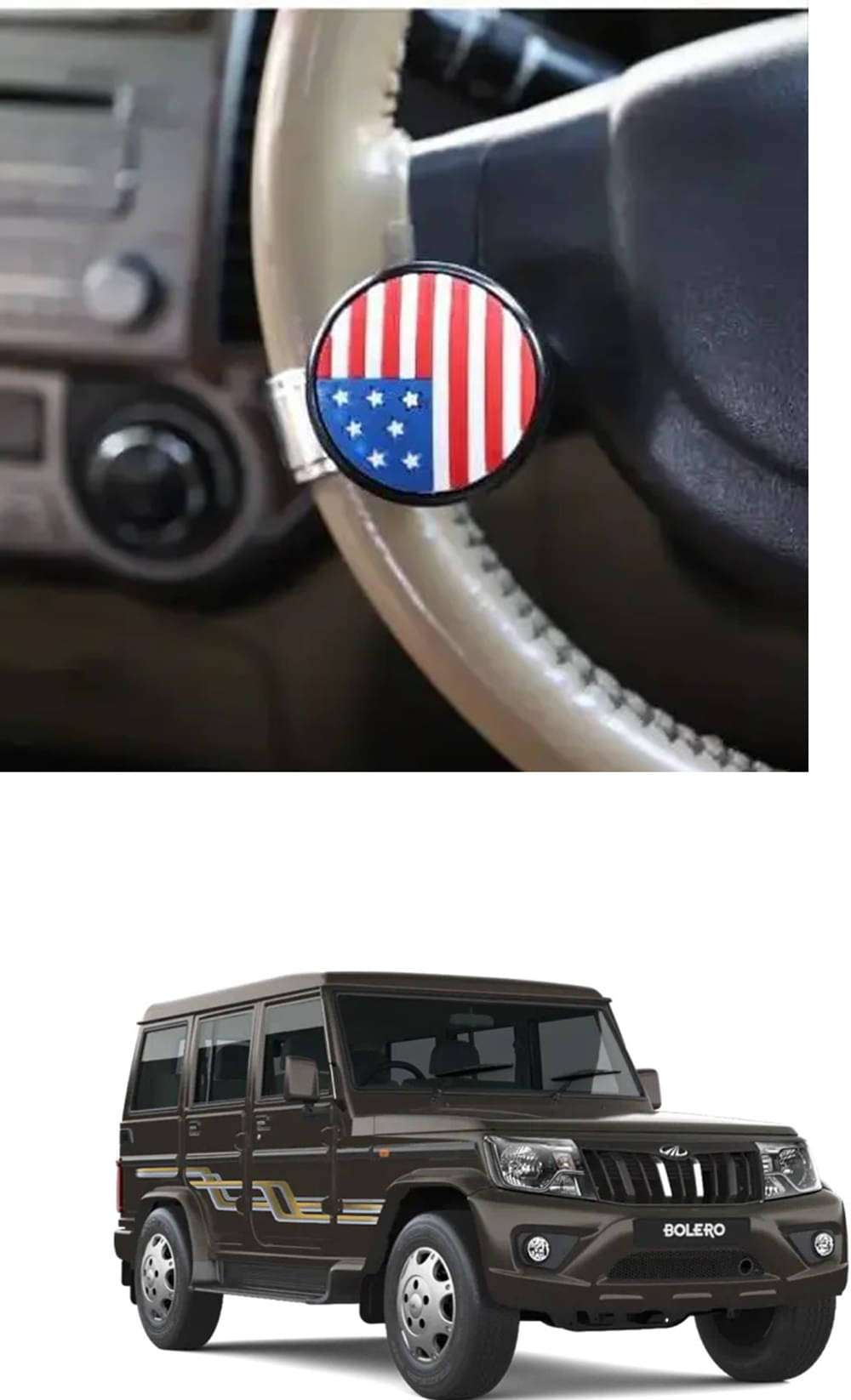     			Car USA Flag Knob (Pack Of 1) For Mahindra Bolero