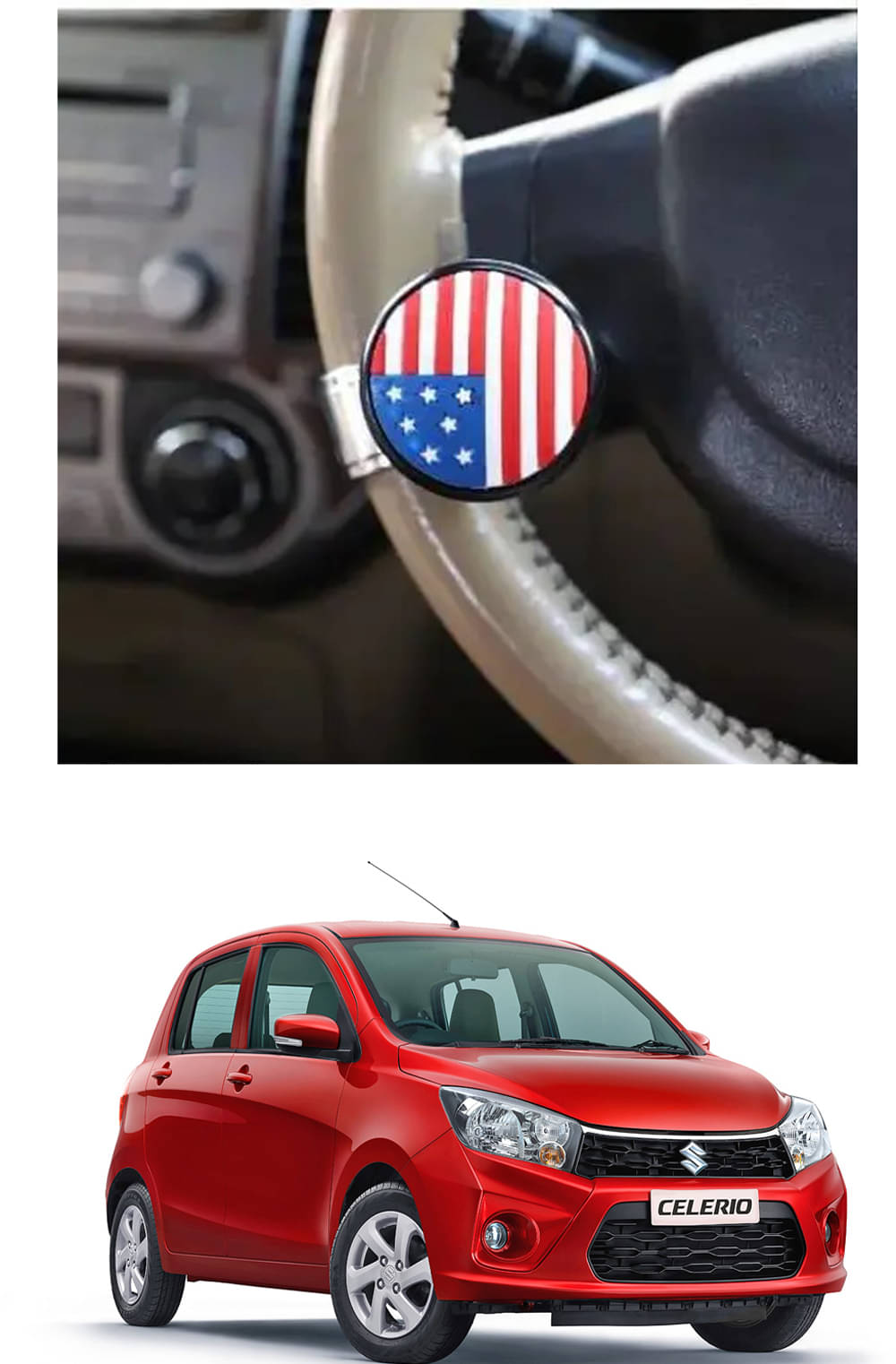     			Car USA Flag Knob (Pack Of 1) For Maruti Suzuki Celerio