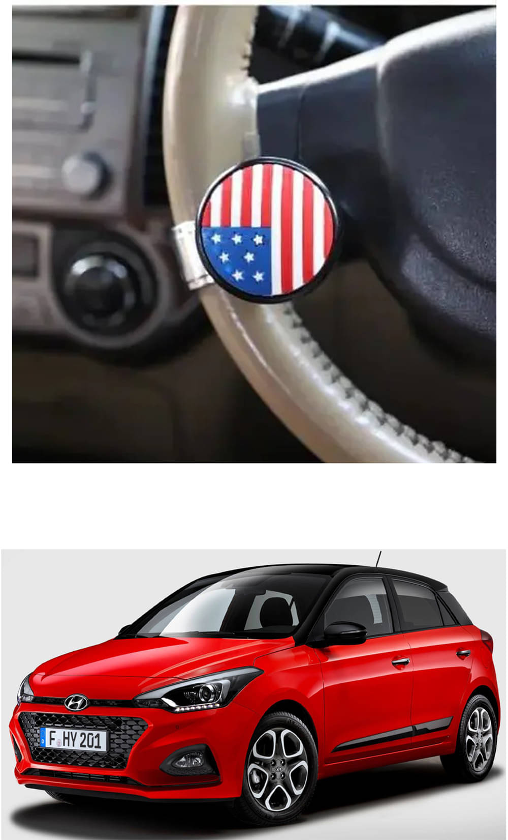 Car USA Flag Knob (Pack Of 1) For Hyundai i20 Car USA Flag Knob (Pack Of 1) For Hyundai i20