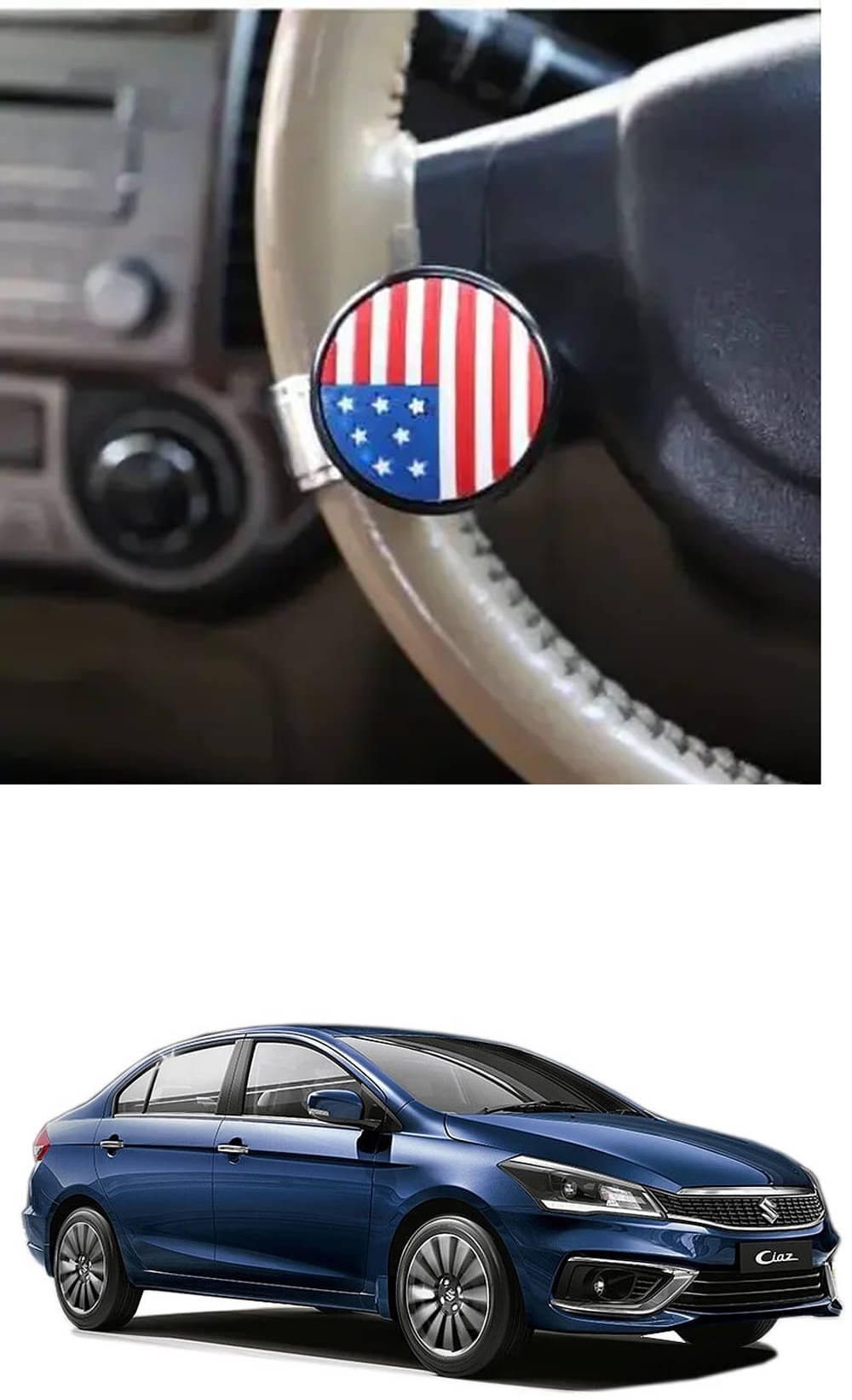 Car USA Flag Knob (Pack Of 1) For Maruti Suzuki Ciaz     			Car USA Flag Knob (Pack Of 1) For Maruti Suzuki Ciaz