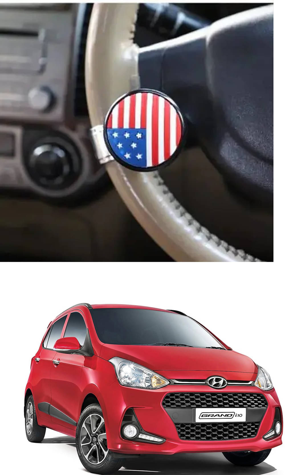 Car USA Flag Knob (Pack Of 1) For Hyundai Grand i10 Car USA Flag Knob (Pack Of 1) For Hyundai Grand i10
