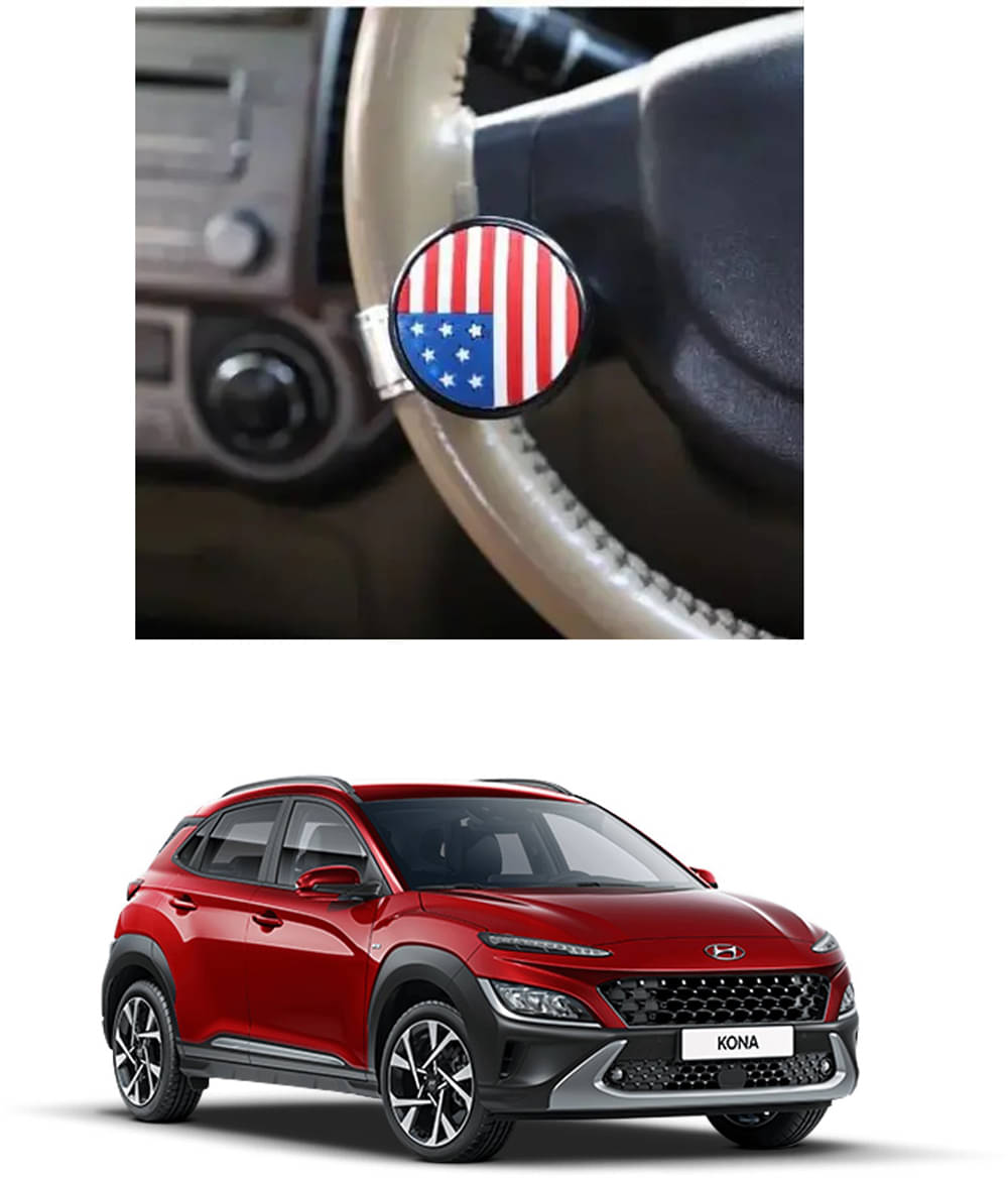 Car USA Flag Knob (Pack Of 1) For Hyundai Kona Car USA Flag Knob (Pack Of 1) For Hyundai Kona