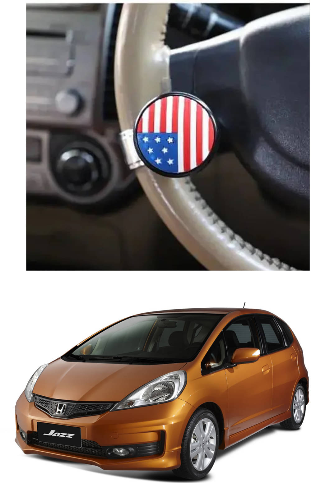 Car USA Flag Knob (Pack Of 1) For Honda Jazz Car USA Flag Knob (Pack Of 1) For Honda Jazz