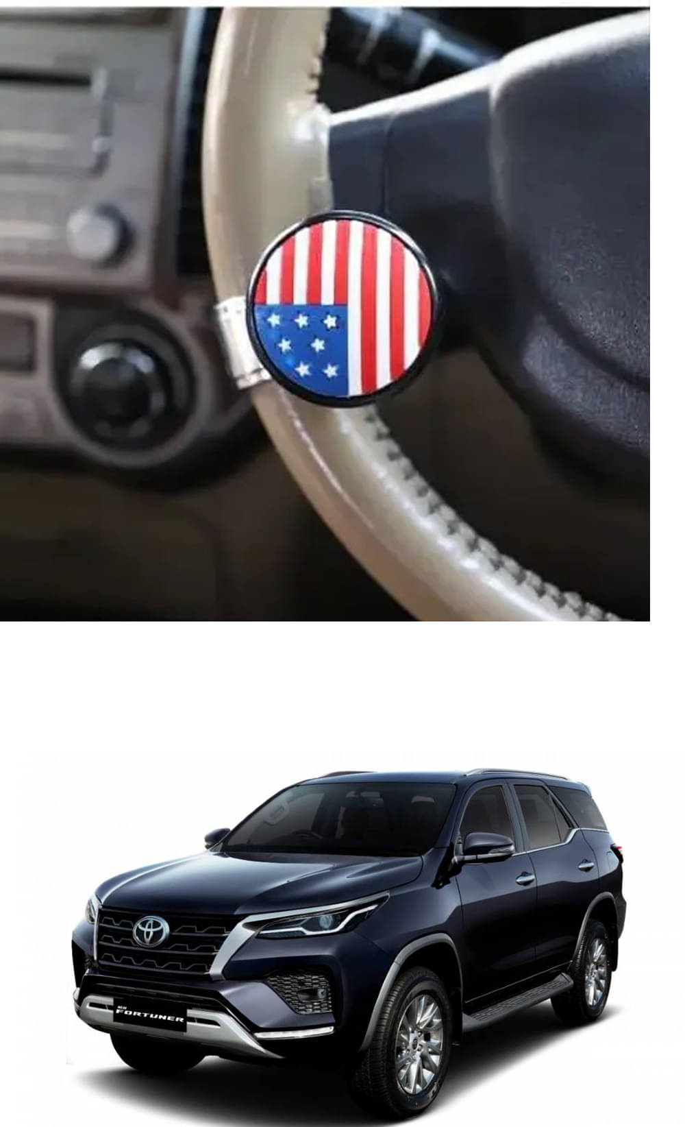 Car USA Flag Knob (Pack Of 1) For Toyota Fortuner     			Car USA Flag Knob (Pack Of 1) For Toyota Fortuner