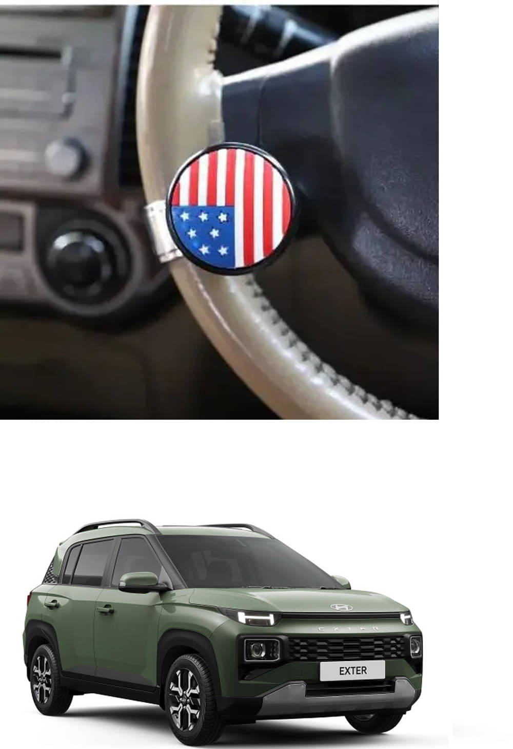     			Car USA Flag Knob (Pack Of 1) For Hyundai Exter