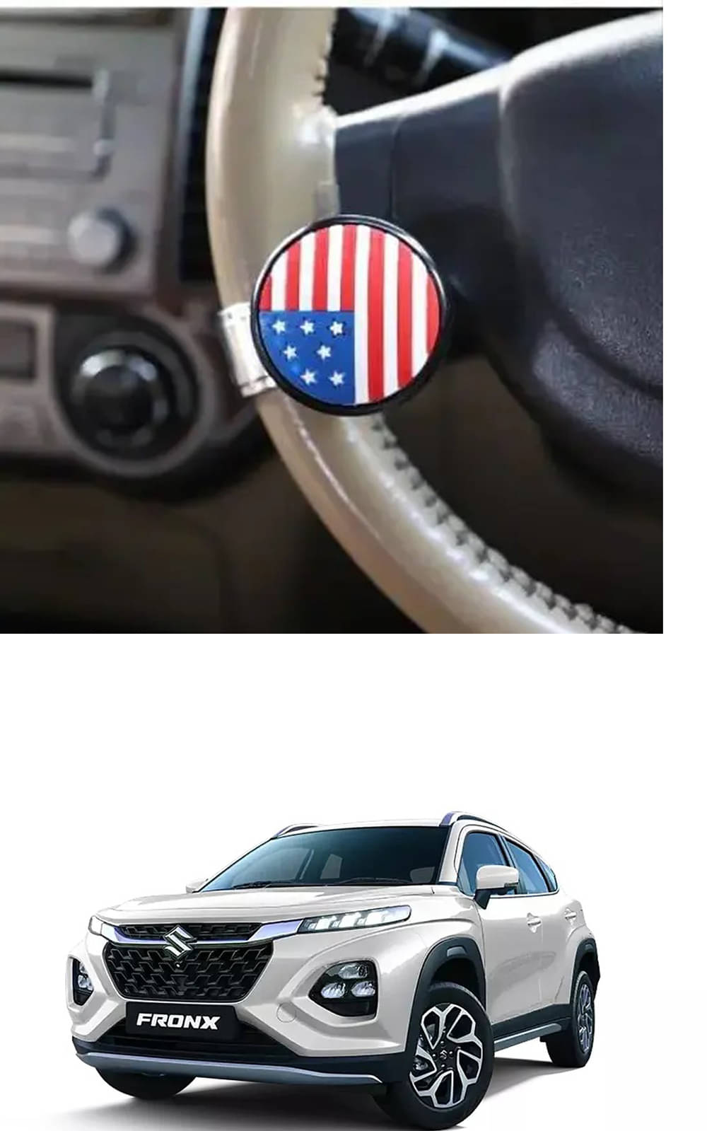 Car USA Flag Knob (Pack Of 1) For Maruti Suzuki Fronx Car USA Flag Knob (Pack Of 1) For Maruti Suzuki Fronx