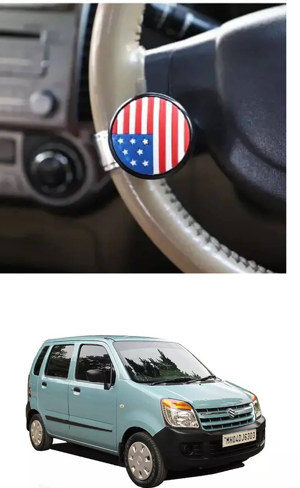     			Car USA Flag Knob (Pack Of 1) For Maruti Suzuki Old Wagnor