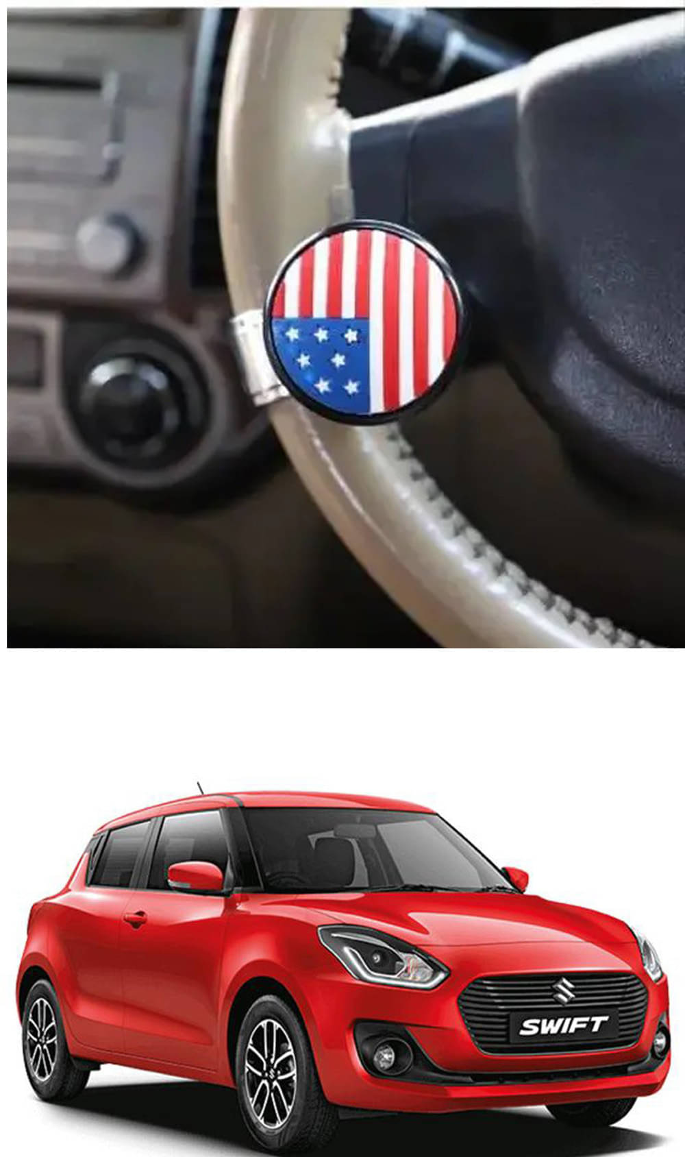 Car USA Flag Knob (Pack Of 1) For Maruti Suzuki Swift Car USA Flag Knob (Pack Of 1) For Maruti Suzuki Swift