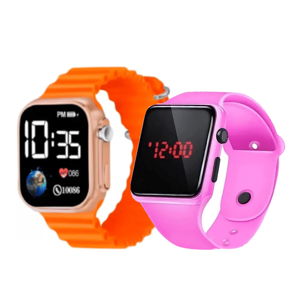 DECLASSE Orange Rubber Digital Womens Watch