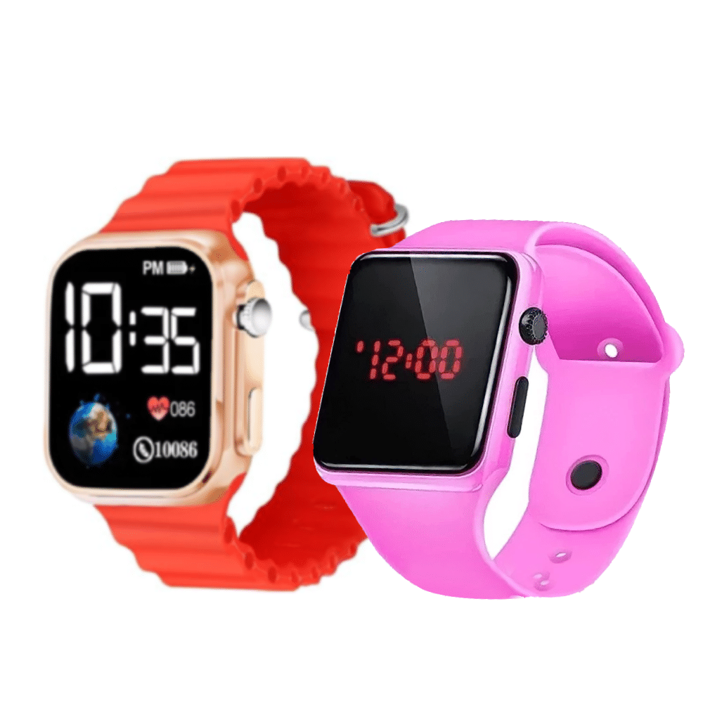     			DECLASSE Red Rubber Digital Womens Watch