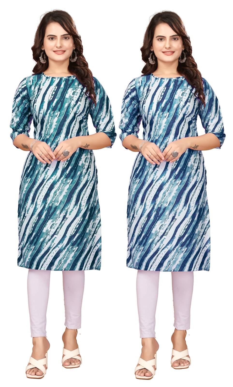 DESIGNER DREAM Crepe Printed Straight Women's Kurti - Navy Blue,Blue ( Pack of 2 ) DESIGNER DREAM Crepe Printed Straight Women's Kurti - Navy Blue,Blue ( Pack of 2 )