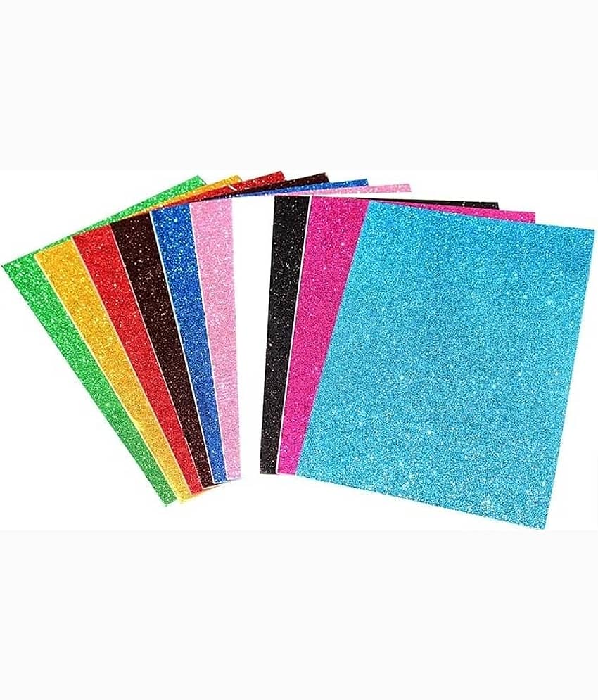 FREEDY A4-10 Sheet Glitter Sheets Non Adhesive (A4 Size) Art & Craft Glitter Sheet Paper(Colour Sheet) for Craft,Multicolor - Stationery | Buy online on ZillyBuy