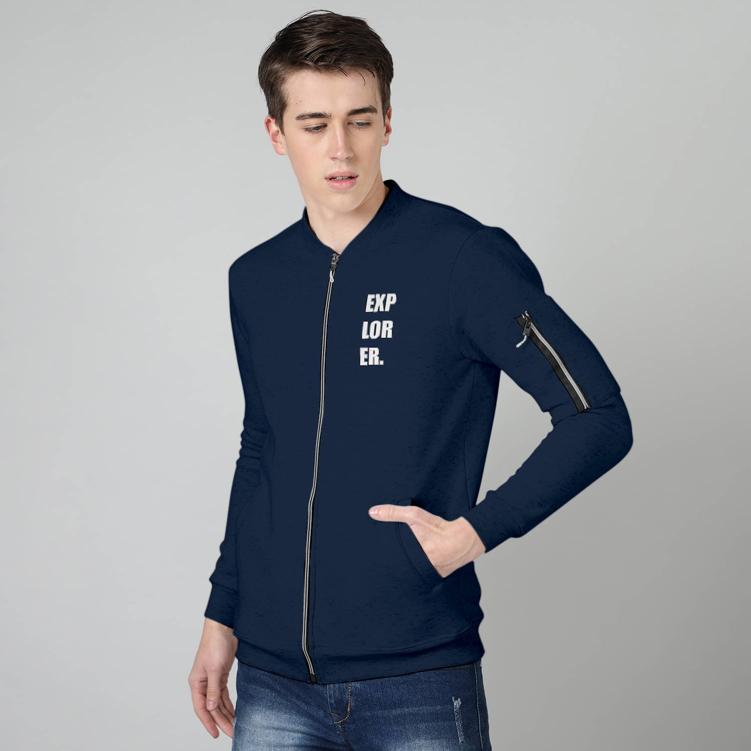 FTX Cotton Blend Men's Casual Jacket - Navy ( Pack of 1 ) FTX Cotton Blend Men's Casual Jacket - Navy ( Pack of 1 )