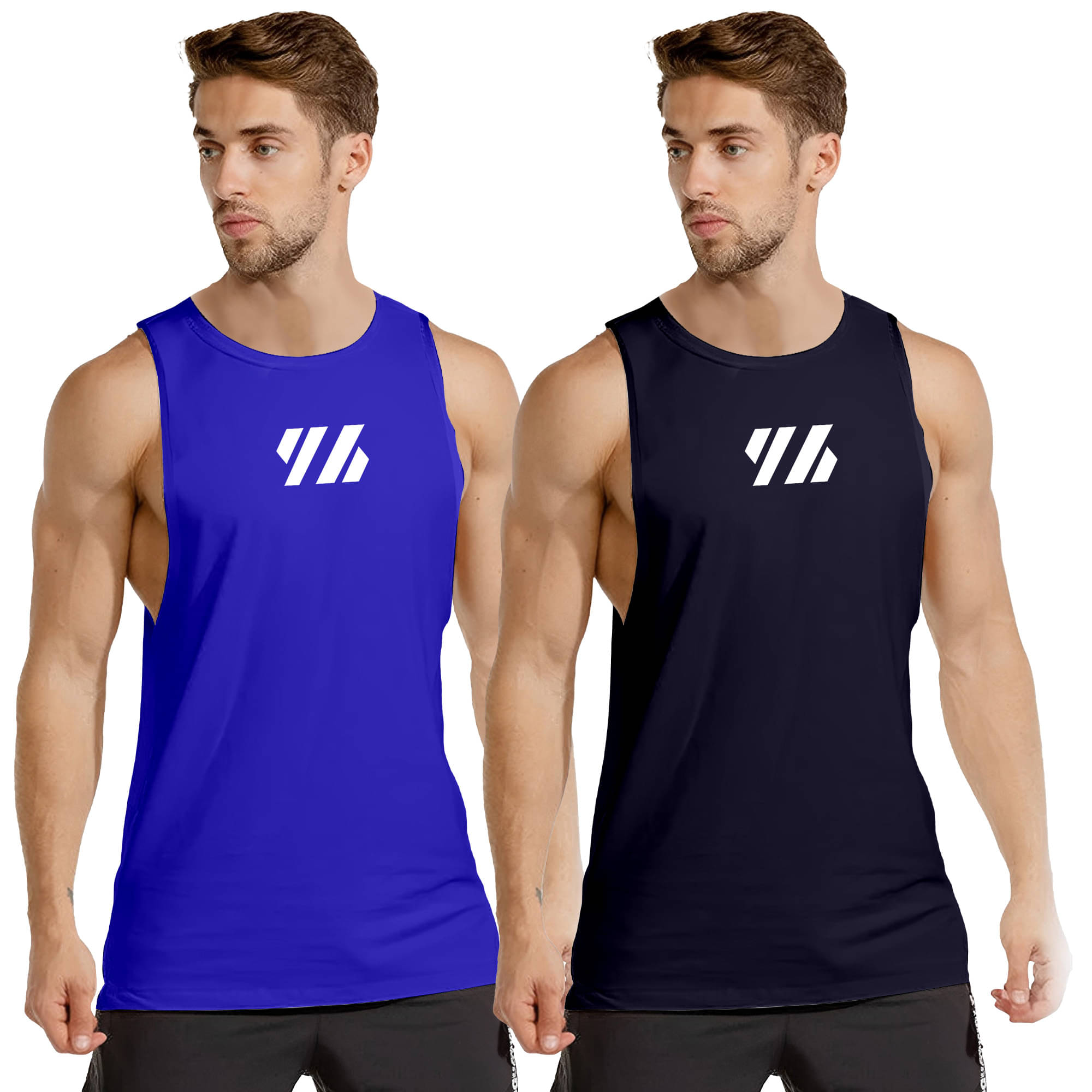 FTX Pack of 2 Lycra Gym Vest For Men ( Blue ) FTX Pack of 2 Lycra Gym Vest For Men ( Blue )