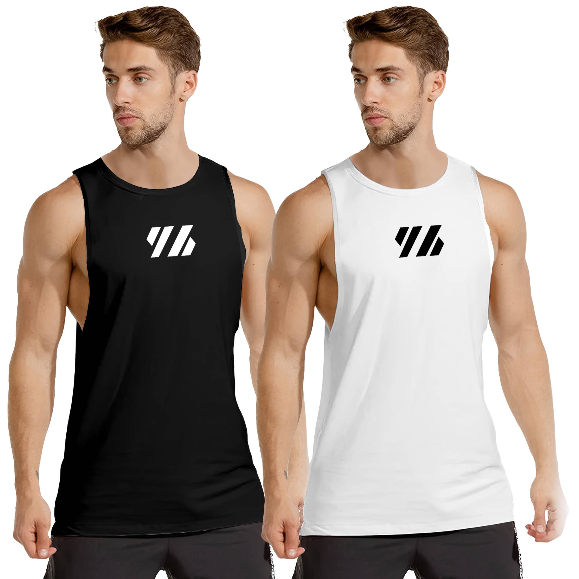     			FTX Pack of 2 Lycra Gym Vest For Men ( Black )