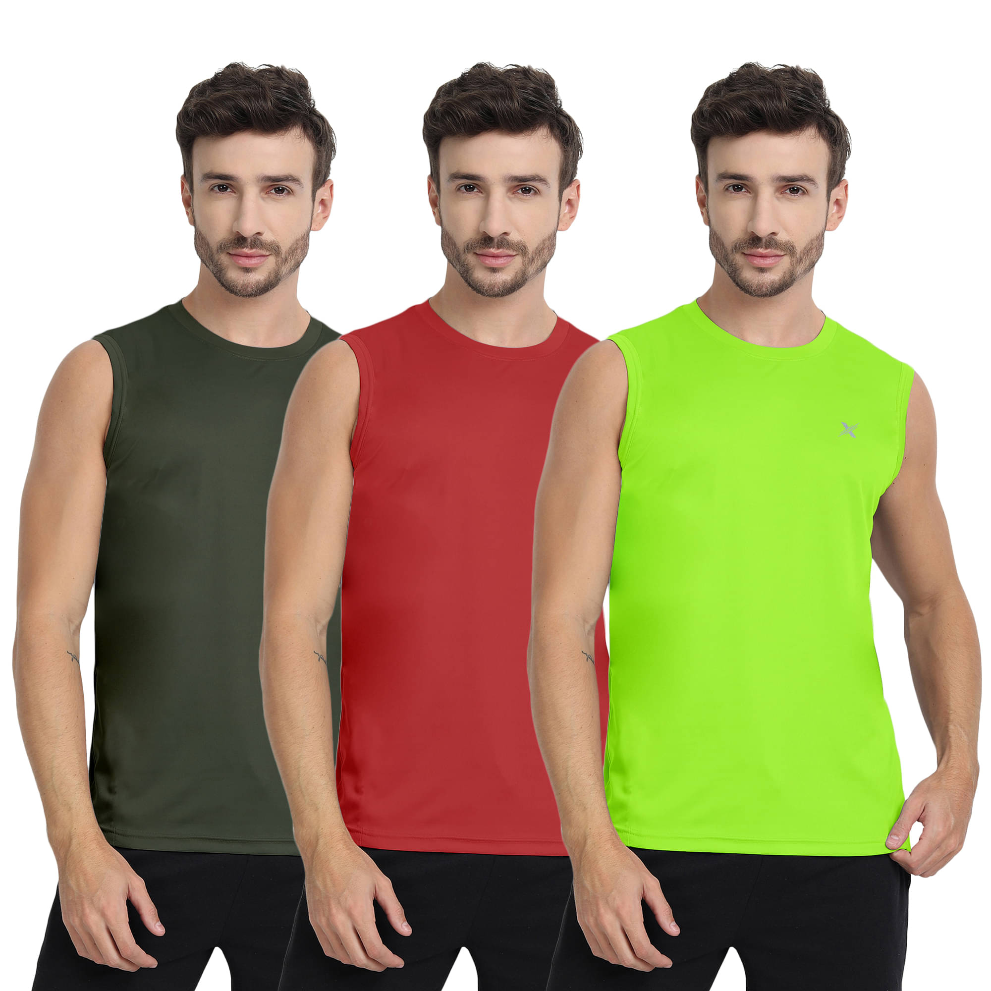 FTX Pack of 3 Polyester Undershirt For Men ( Fluorescent Green ) FTX Pack of 3 Polyester Undershirt For Men ( Fluorescent Green )