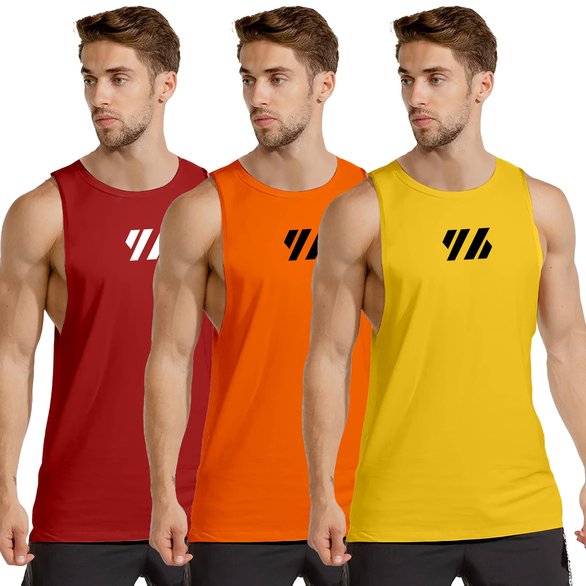 FTX Pack of 3 Polyester Gym Vest For Men ( Fluorescent Orange ) FTX Pack of 3 Polyester Gym Vest For Men ( Fluorescent Orange )