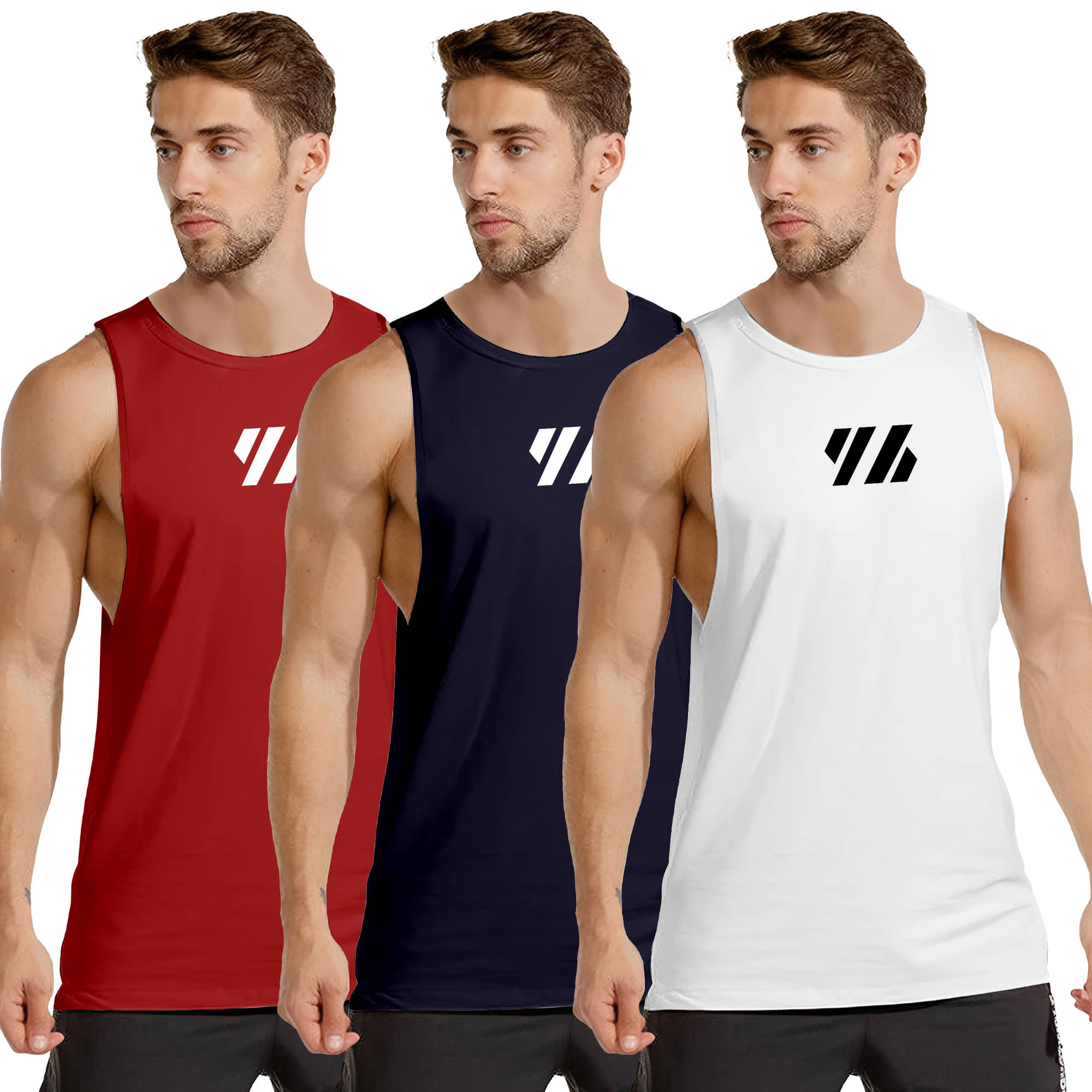 FTX Pack of 3 Polyester Gym Vest For Men ( Off-White ) FTX Pack of 3 Polyester Gym Vest For Men ( Off-White )