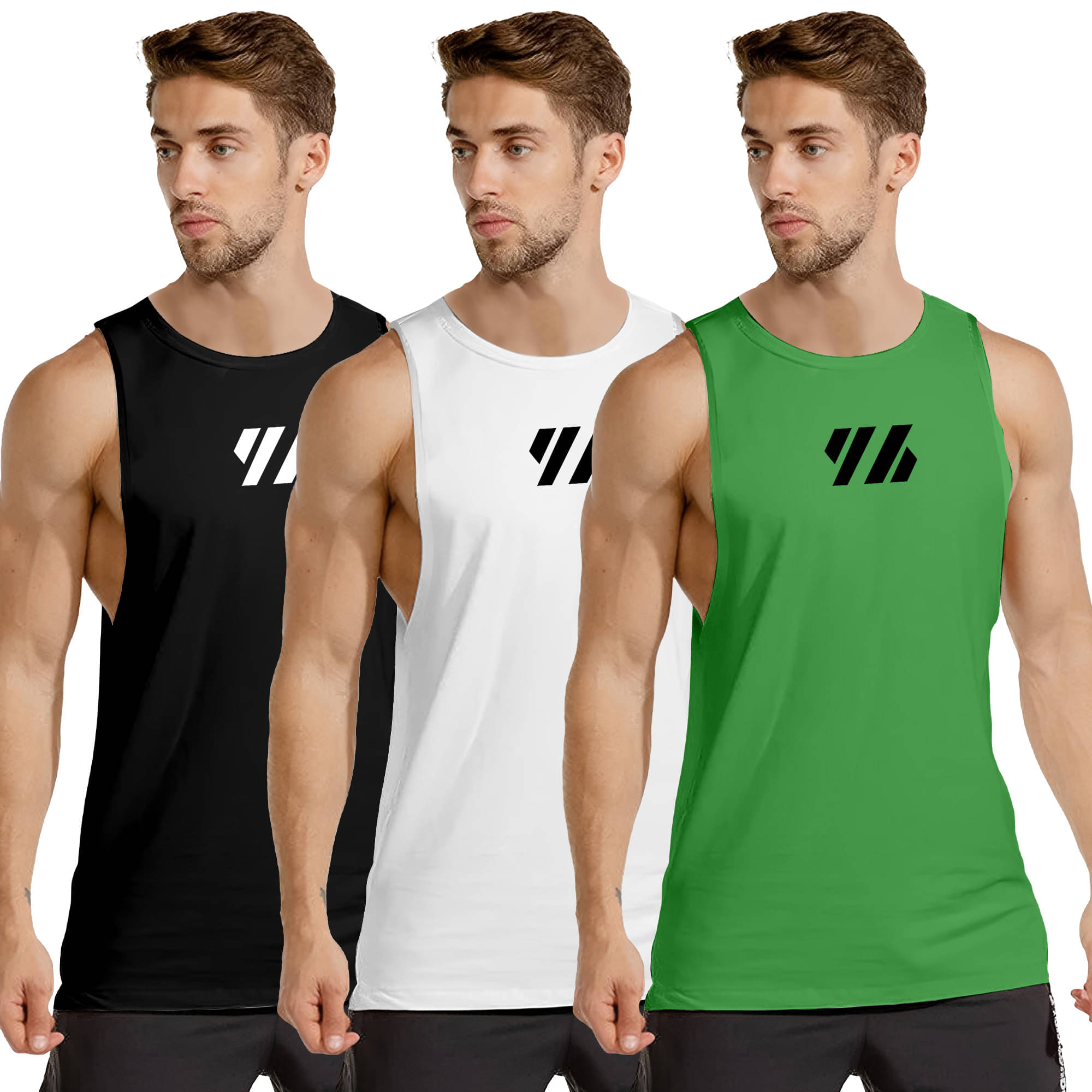 FTX Pack of 3 Polyester Gym Vest For Men ( Fluorescent Green ) FTX Pack of 3 Polyester Gym Vest For Men ( Fluorescent Green )