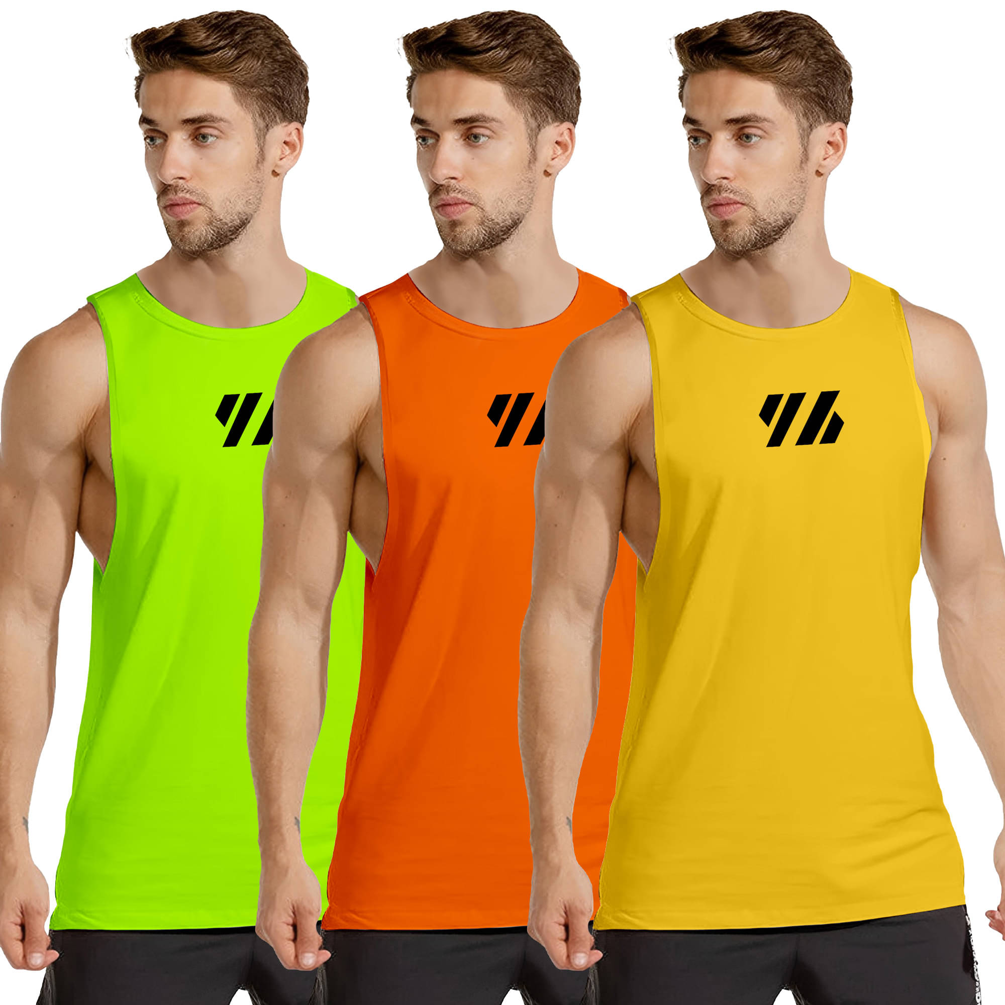 FTX Pack of 3 Polyester Gym Vest For Men ( Tan ) FTX Pack of 3 Polyester Gym Vest For Men ( Tan )