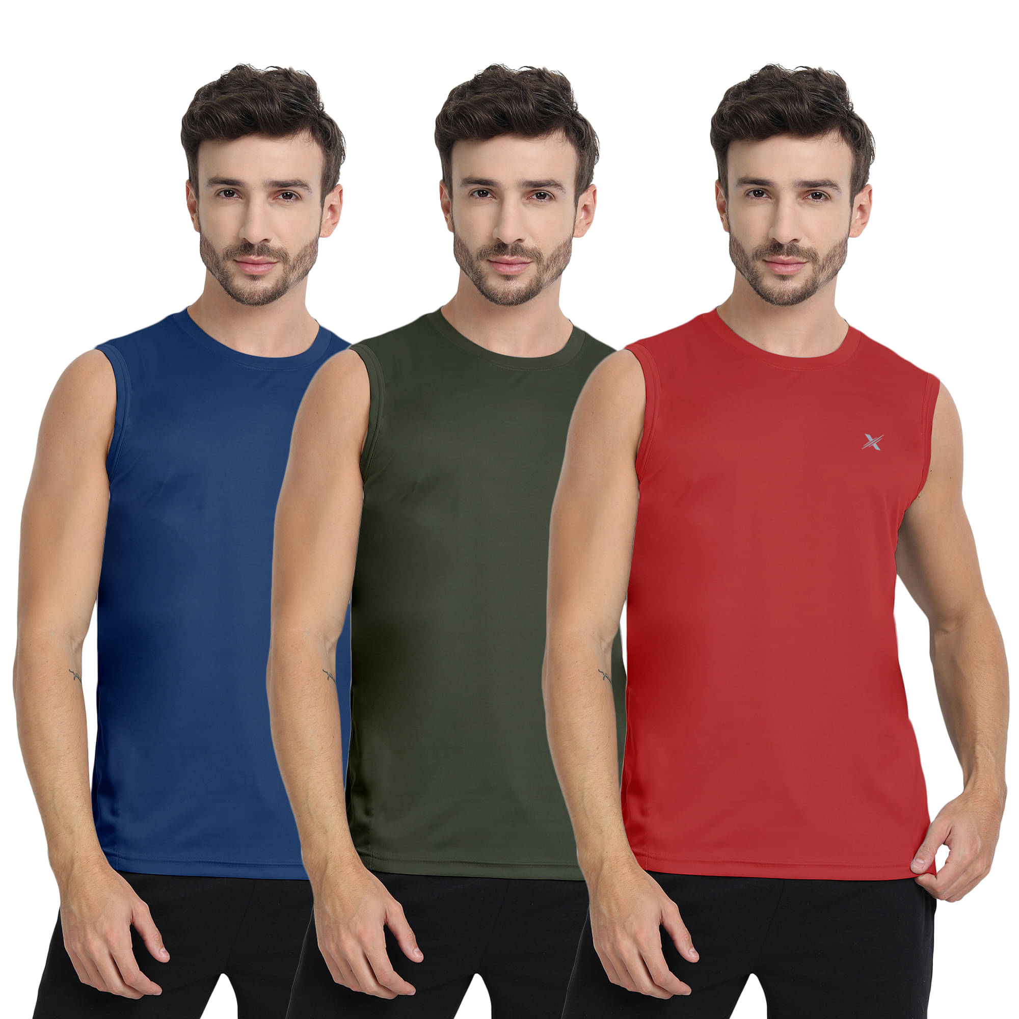 FTX Pack of 3 Polyester Undershirt For Men ( Dark Green ) FTX Pack of 3 Polyester Undershirt For Men ( Dark Green )