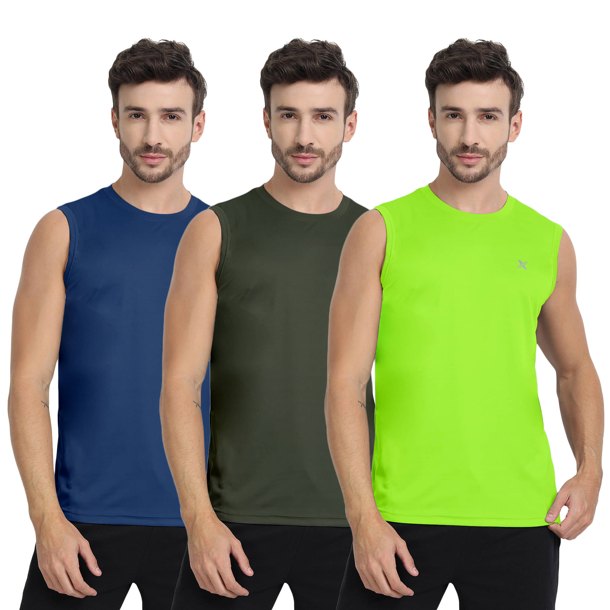 FTX Pack of 3 Polyester Undershirt For Men ( Green ) FTX Pack of 3 Polyester Undershirt For Men ( Green )