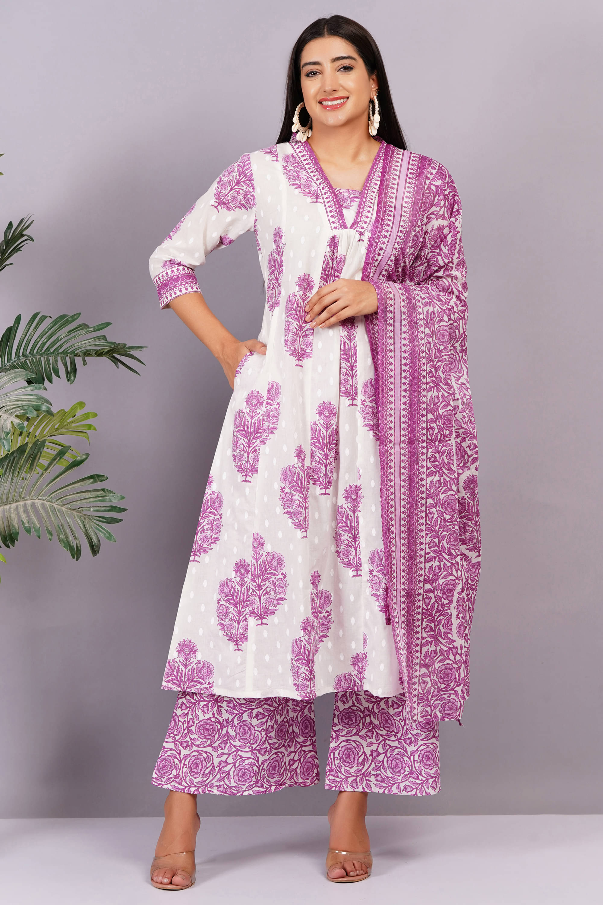 JC4U Women Cotton Printed Flared Kurti With Salwar ( Maroon ) JC4U Women Cotton Printed Flared Kurti With Salwar ( Maroon )