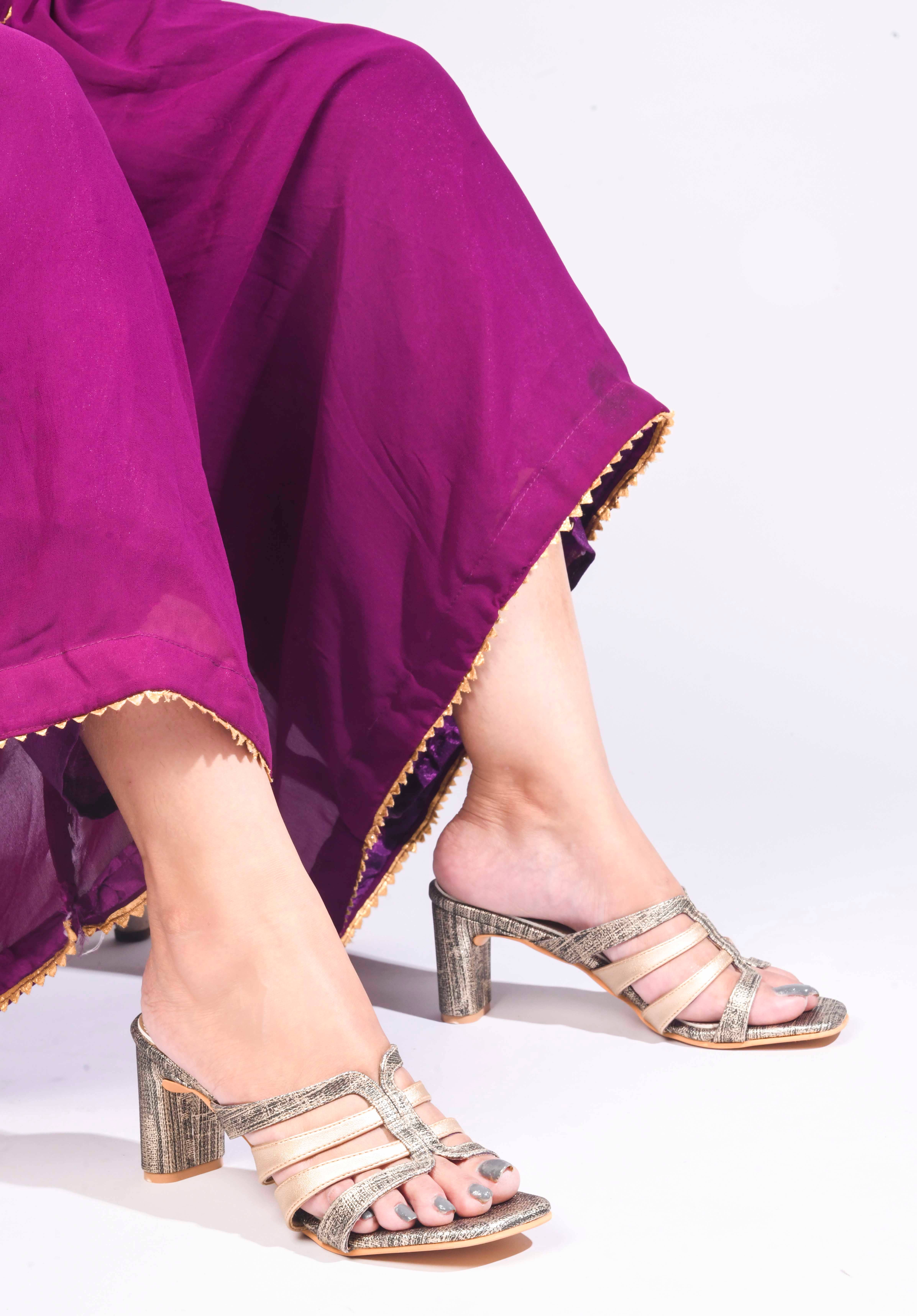 JM Looks Black Women's Slip On Heels - Heels | Buy online on ZillyBuy