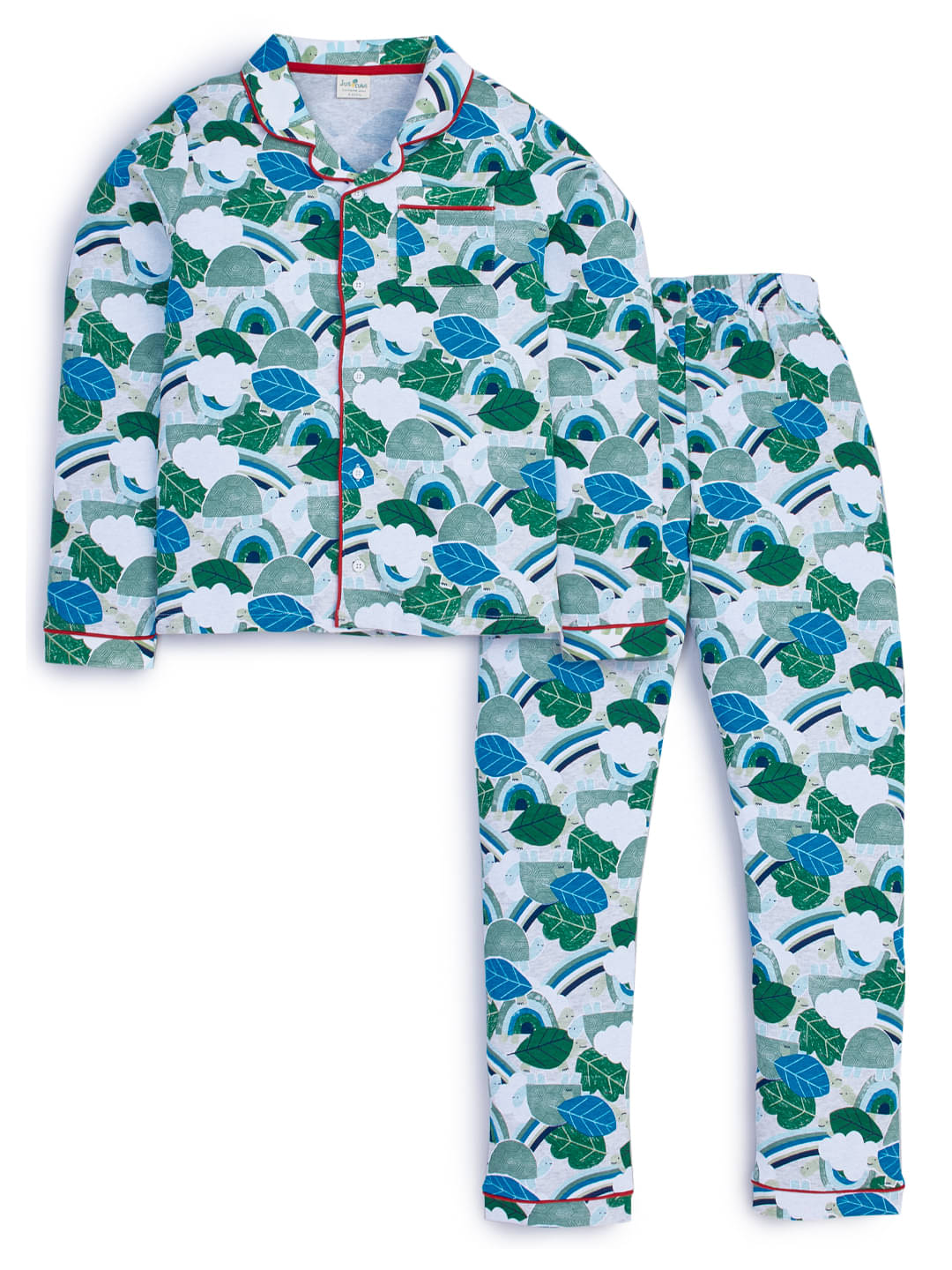 Juscubs Pack of 1 Boys 100% Cotton Nightsuit Set ( Green )     			Juscubs Pack of 1 Boys 100% Cotton Nightsuit Set ( Green )