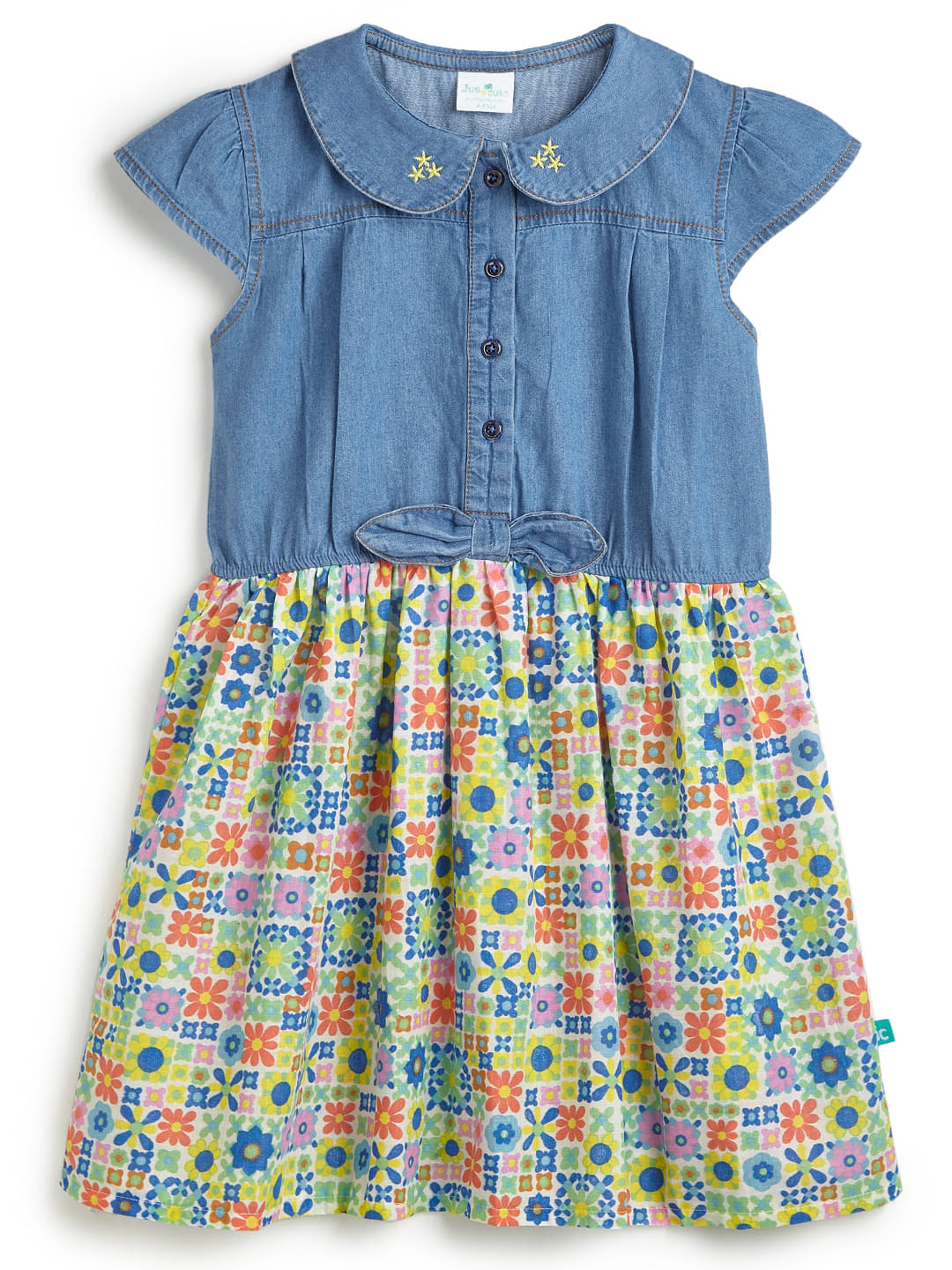 Juscubs Cotton Fit And Flare Dress For Girls ( Pack of 1 , Multicolor ) Juscubs Cotton Fit And Flare Dress For Girls ( Pack of 1 , Multicolor )