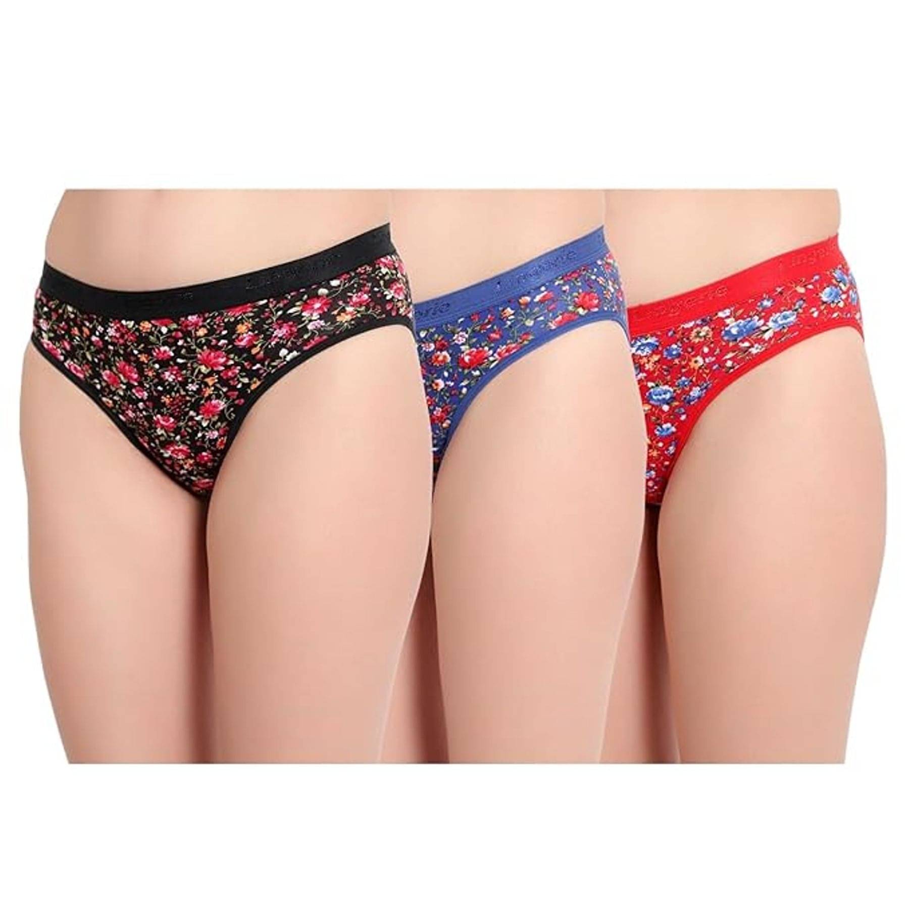 KIDBIRD Pack of 3 Cotton Women's Briefs ( Multicolor ) KomalKid09     			KIDBIRD Pack of 3 Cotton Women's Briefs ( Multicolor ) KomalKid09