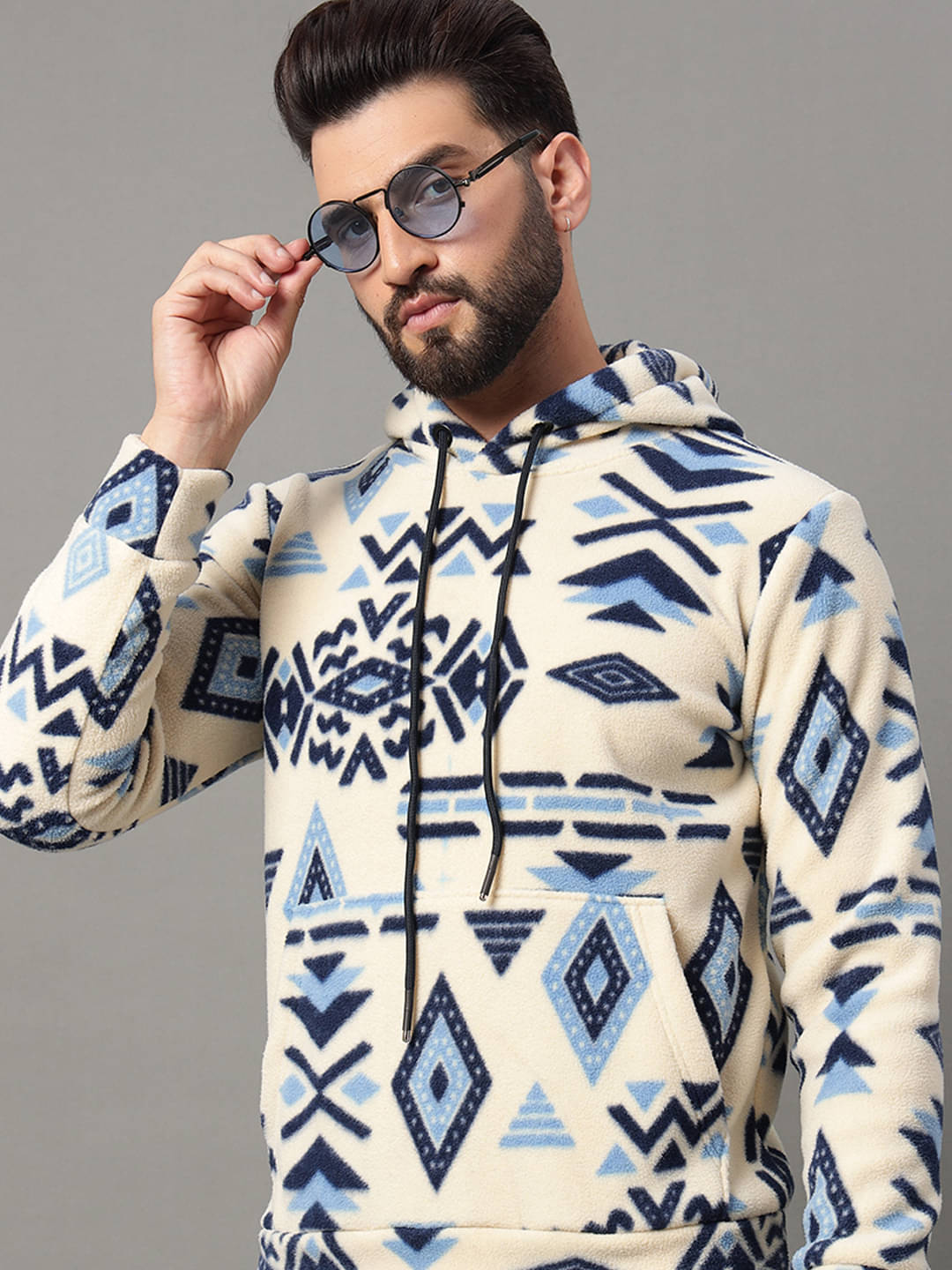 OGEN Polyester Hooded Men's Sweatshirt - Cream ( Pack of 1 )     			OGEN Polyester Hooded Men's Sweatshirt - Cream ( Pack of 1 )