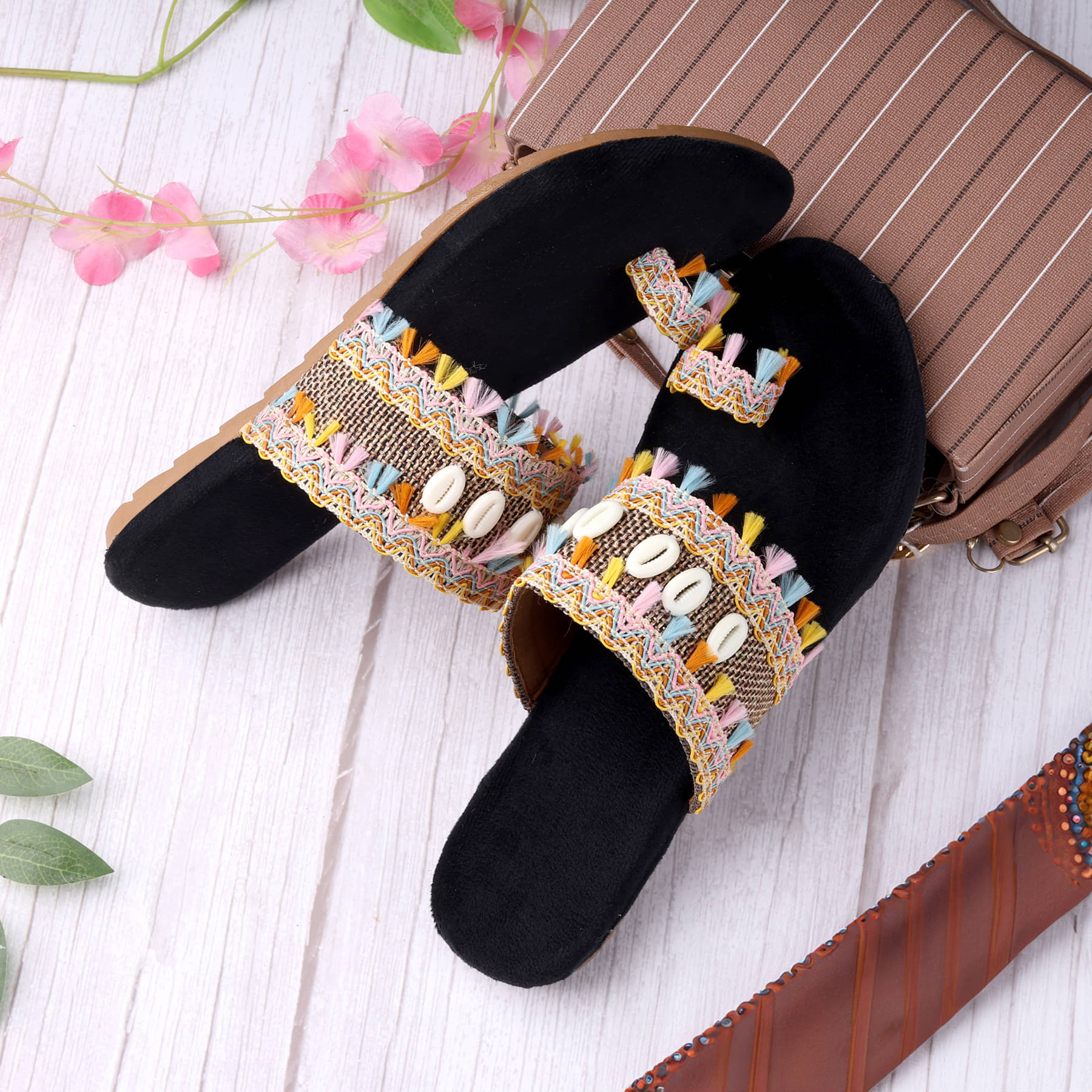     			Paduki Black Women's Flats