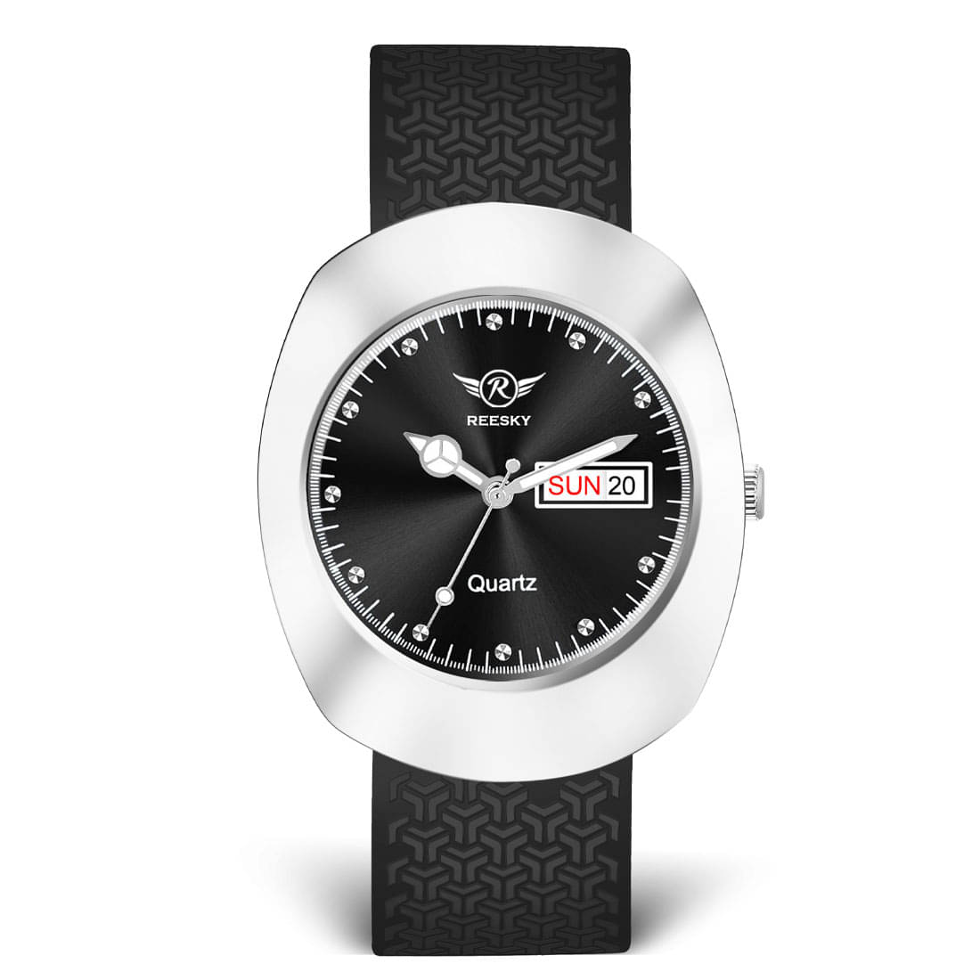    			REESKY Black Silicon Analog Men's Watch