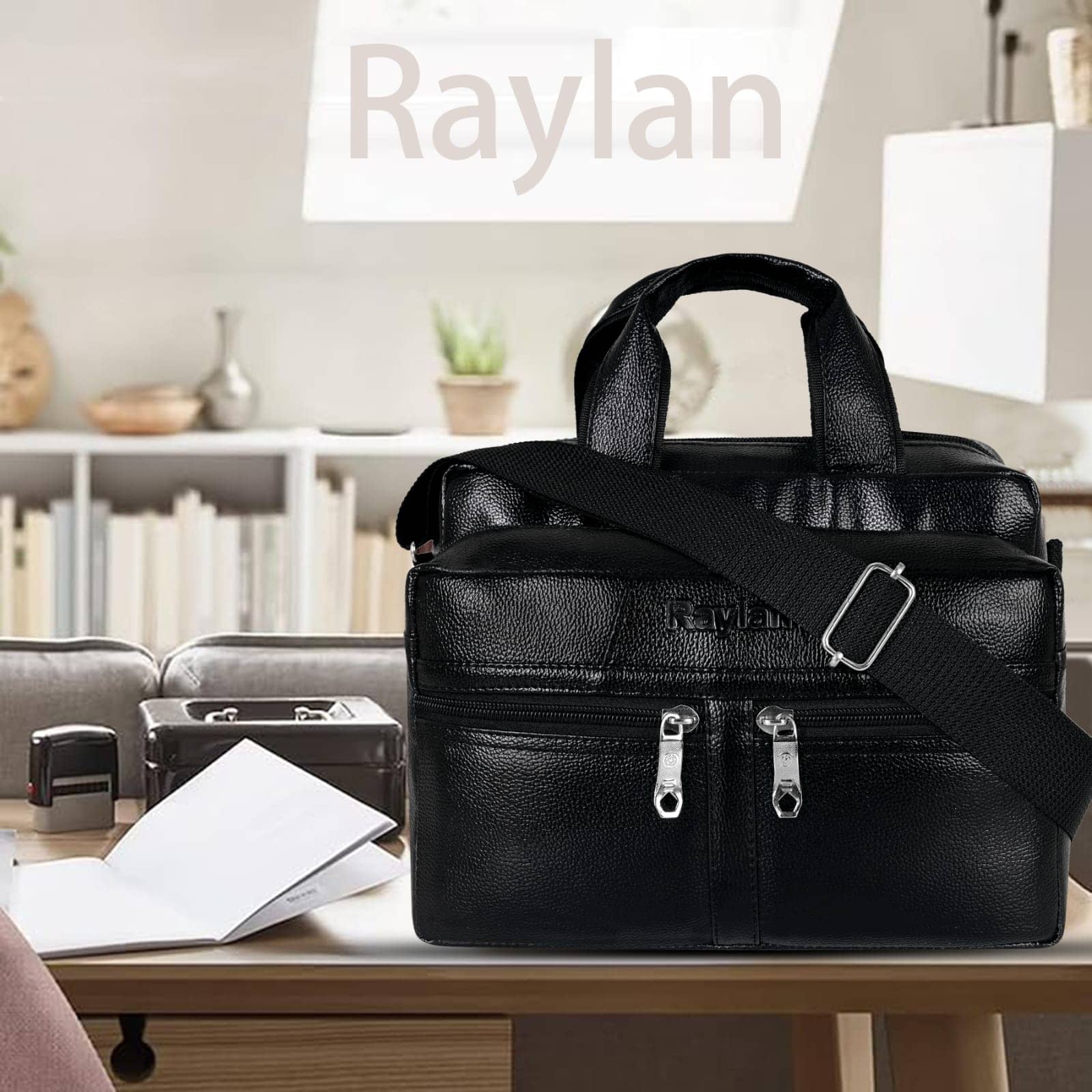 Raylan Black Solid Messenger Bag - Handbags | Buy online on ZillyBuy
