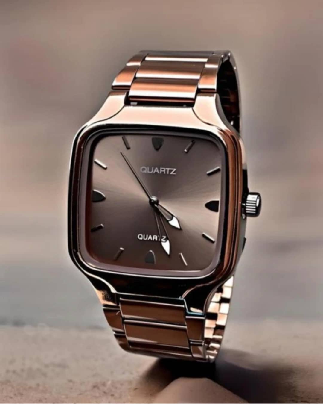 SHMOFY LUXRY Coffee Stainless Steel Analog Men's Watch