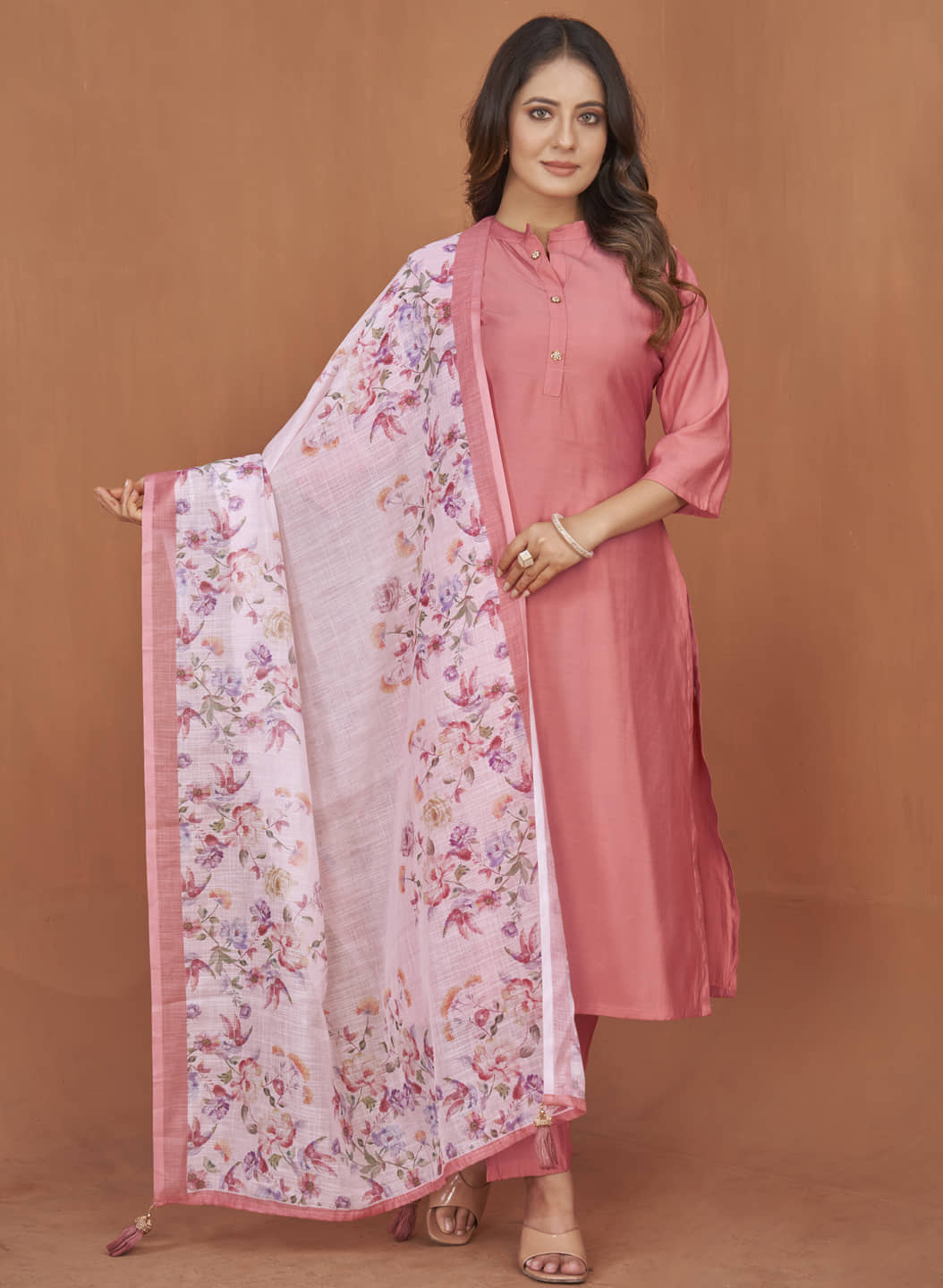 Style Samsara Silk Solid Kurti With Pants Women's Stitched Salwar Suit - Pink ( Pack of 1 )