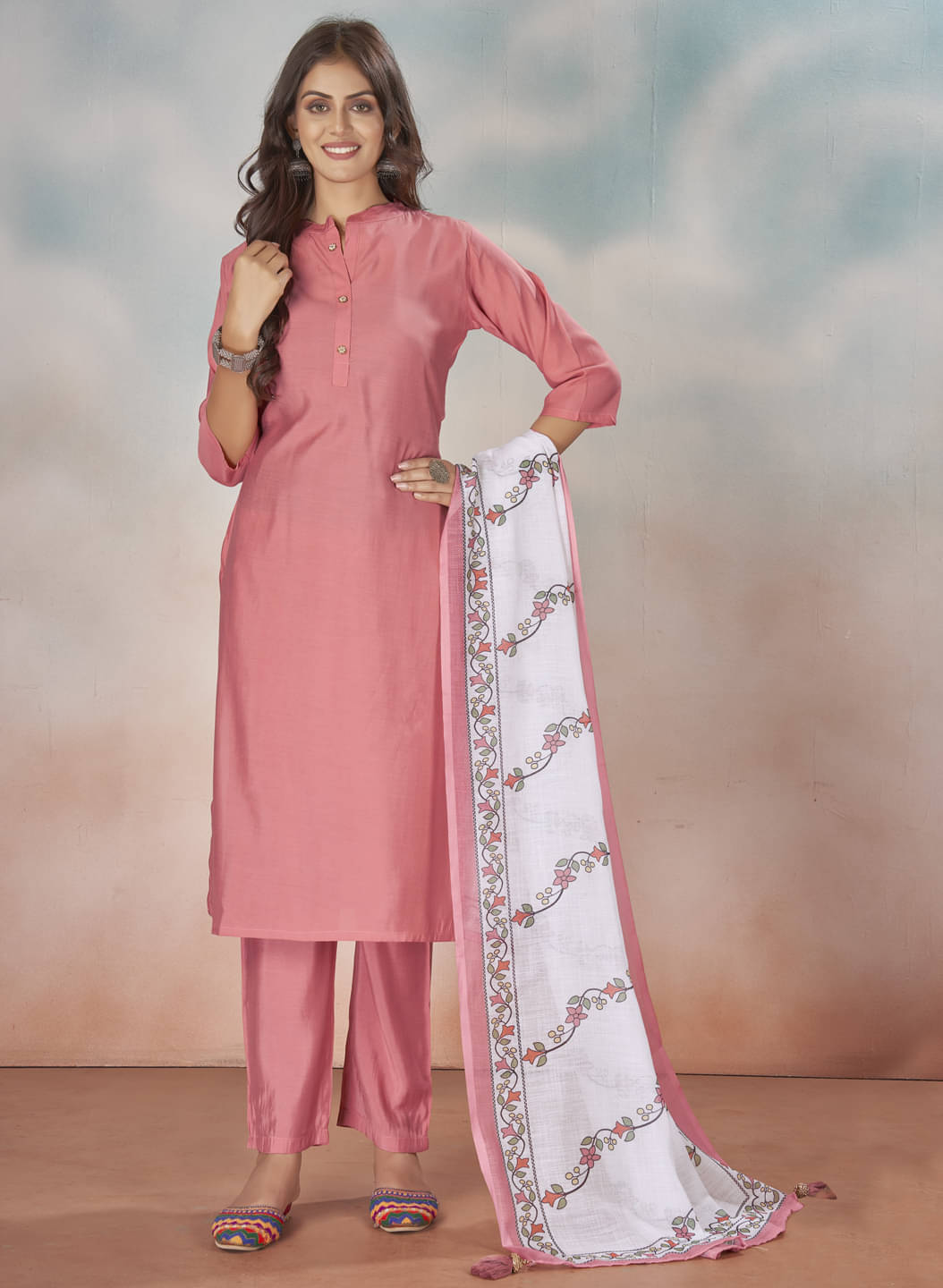 Style Samsara Silk Solid Kurti With Pants Women's Stitched Salwar Suit - Pink ( Pack of 1 )     			Style Samsara Silk Solid Kurti With Pants Women's Stitched Salwar Suit - Pink ( Pack of 1 )