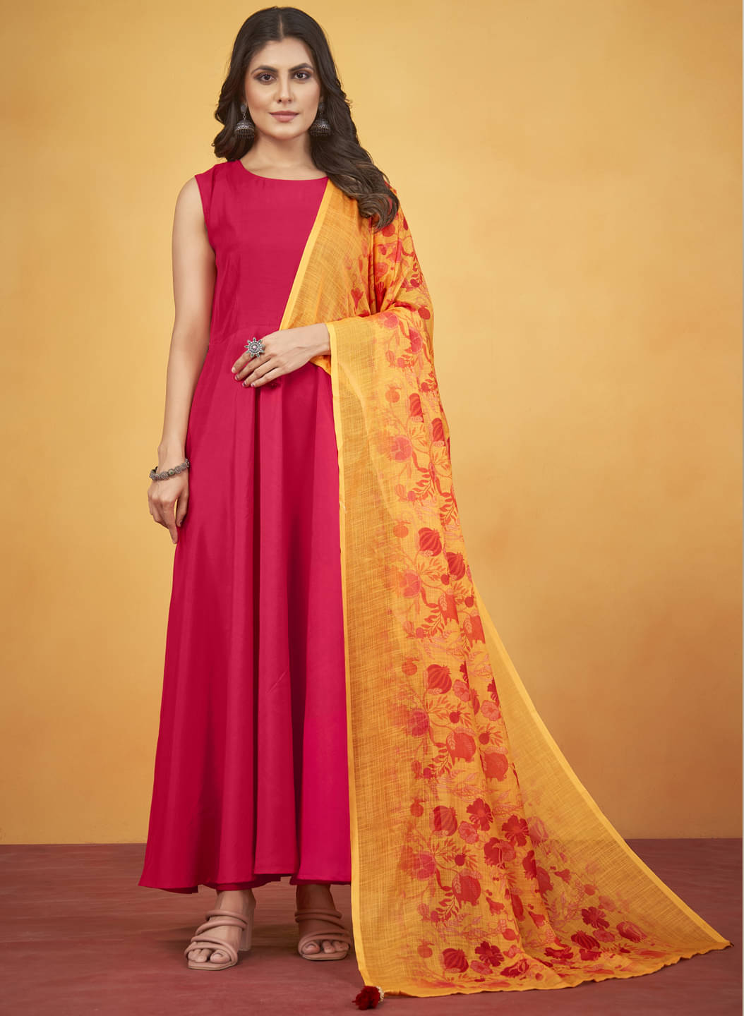     			Style Samsara Silk Solid Kurti With Pants Women's Stitched Salwar Suit - Pink ( Pack of 1 )