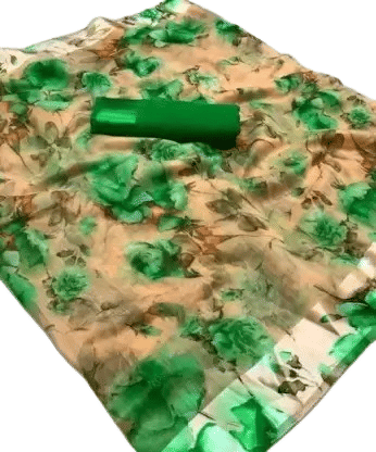     			THE PRIVATE LABLE Cotton Blend Self Design Saree With Unstitched Blouse Piece ( Green )