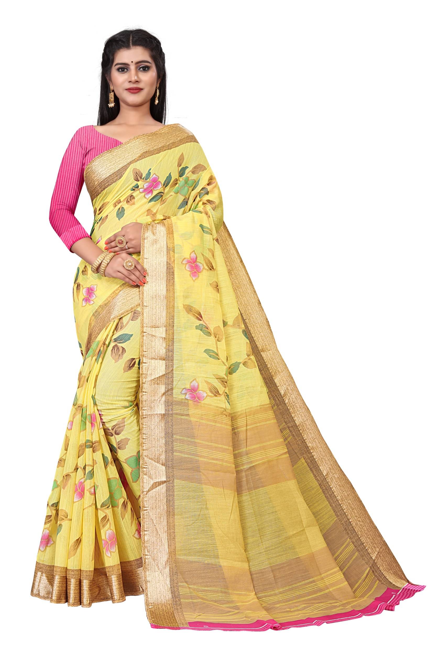 THE PRIVATE LABLE Linen Self Design Saree With Unstitched Blouse Piece ( Yellow ) THE PRIVATE LABLE Linen Self Design Saree With Unstitched Blouse Piece ( Yellow )
