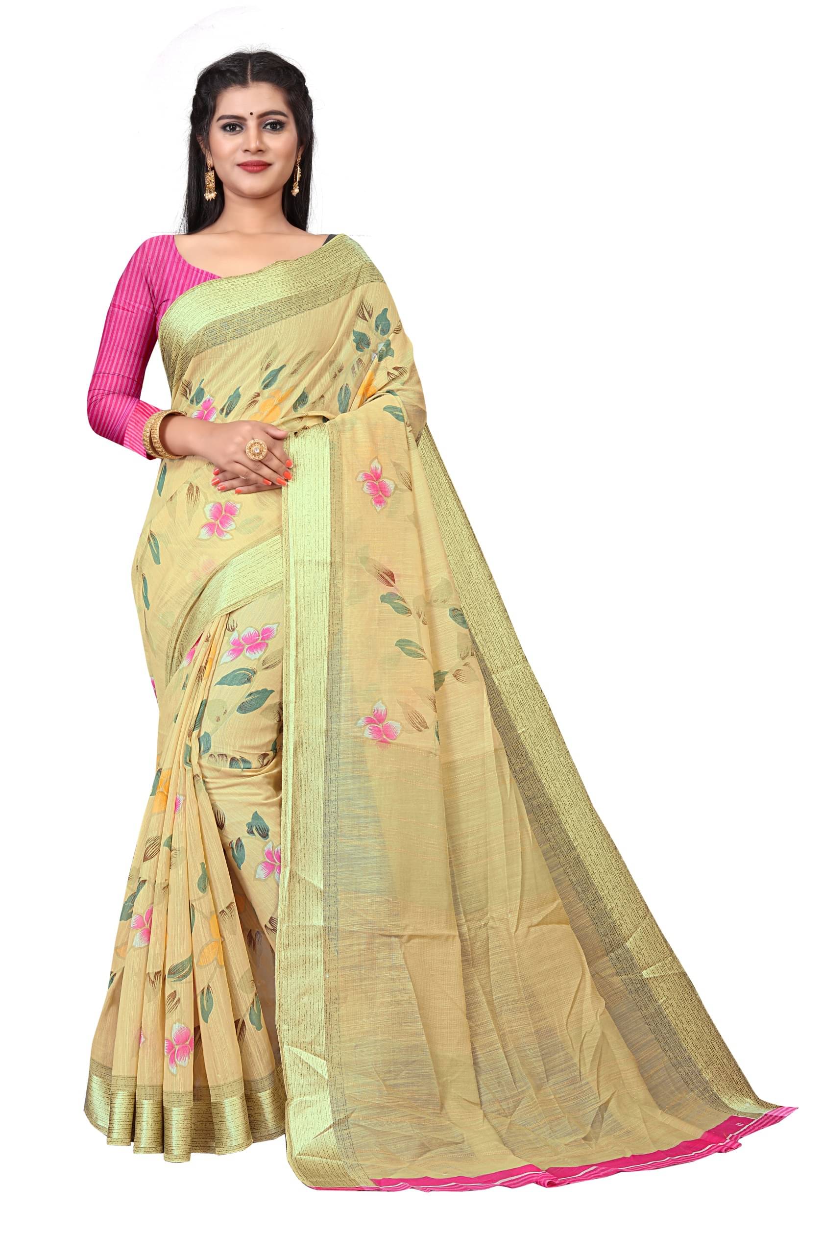     			THE PRIVATE LABLE Linen Self Design Saree With Unstitched Blouse Piece ( Yellow1 )
