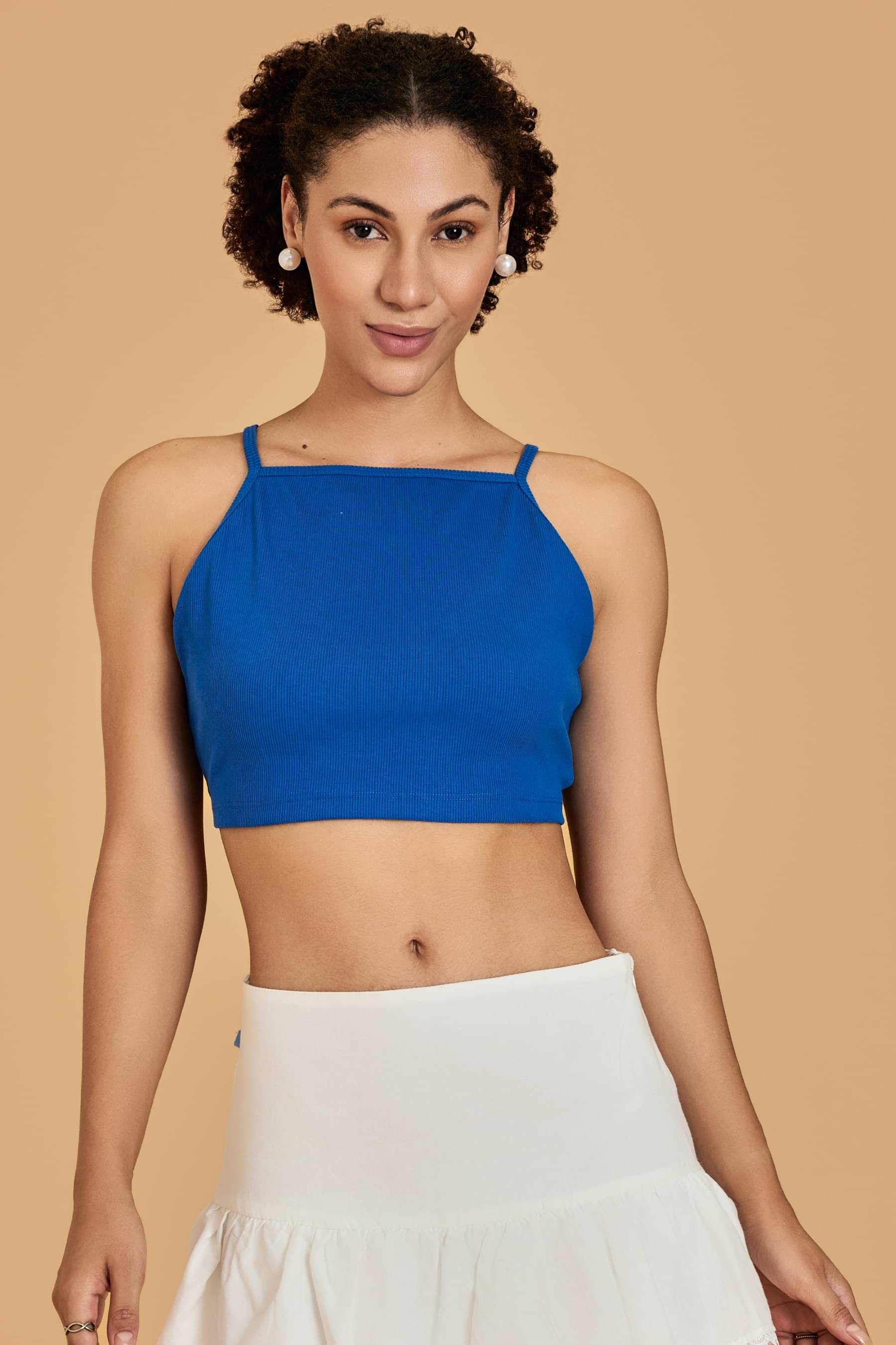     			Urban Sundari Women's Cotton Crop Top ( Blue )