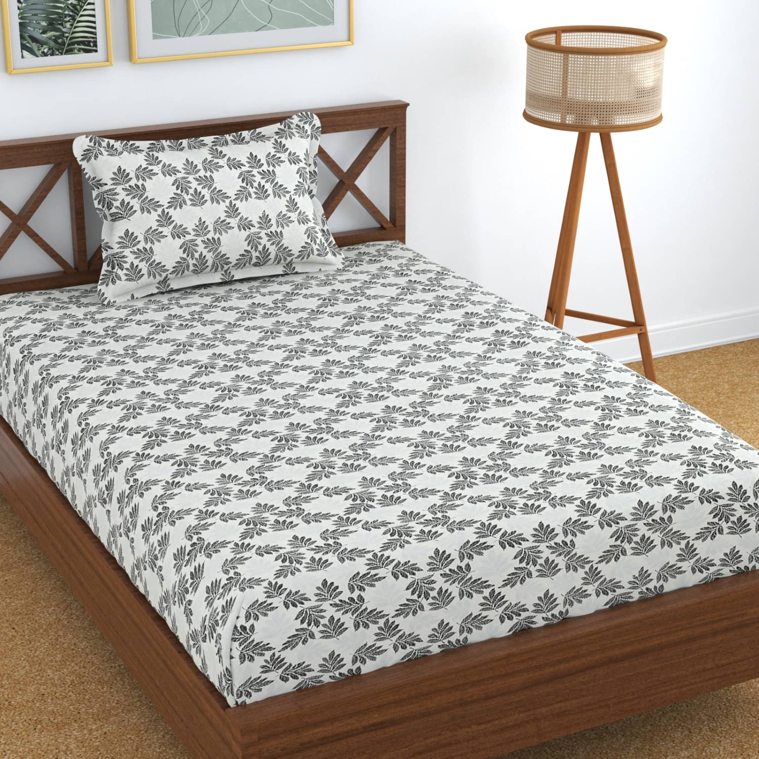 UrbanArts Glace Cotton 1 Single Bedsheet with 1 Pillow Cover ( Grey Melange ) UrbanArts Glace Cotton 1 Single Bedsheet with 1 Pillow Cover ( Grey Melange )