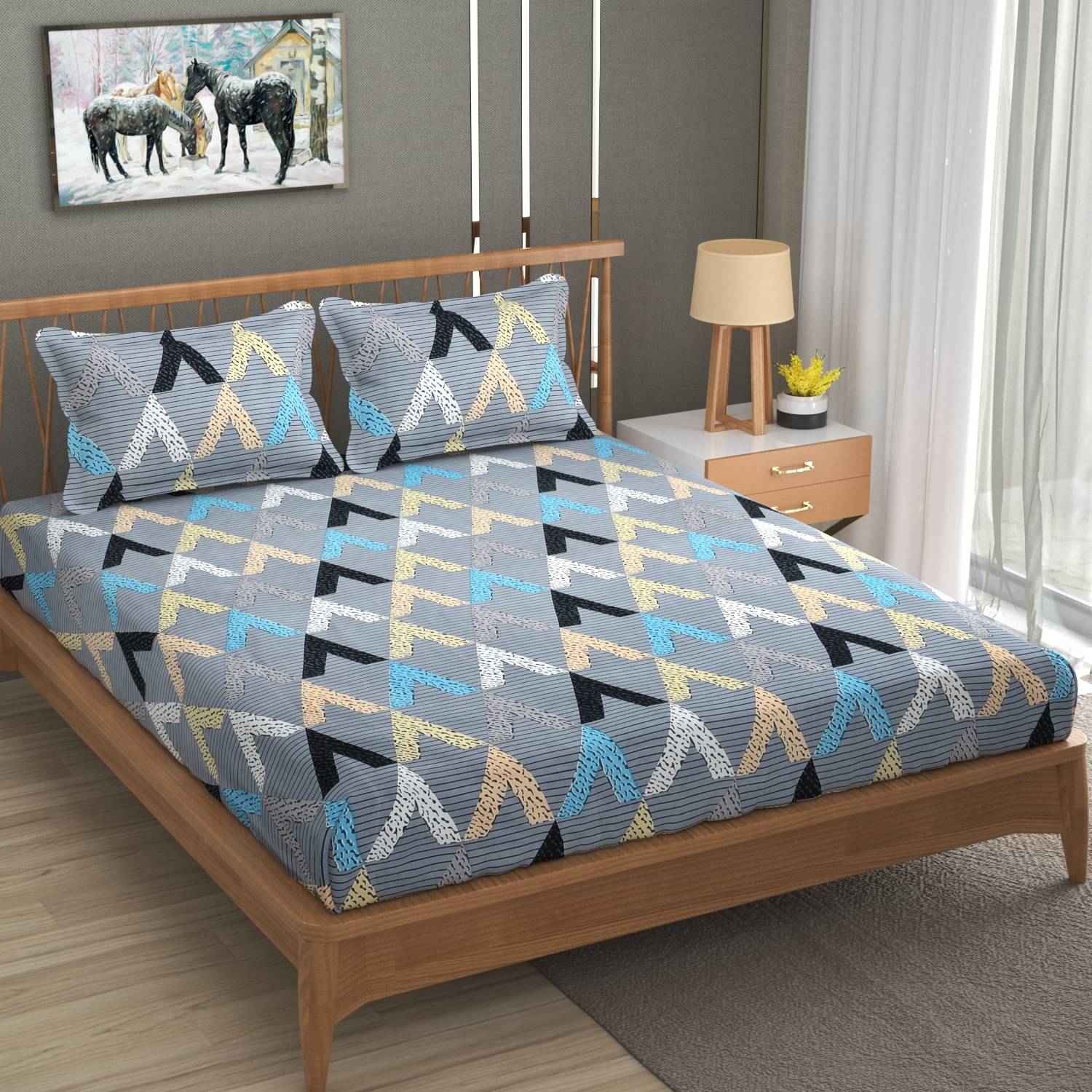 UrbanArts Microfiber 1 Double Bedsheet with 2 Pillow Covers ( Grey Melange ) UrbanArts Microfiber 1 Double Bedsheet with 2 Pillow Covers ( Grey Melange )